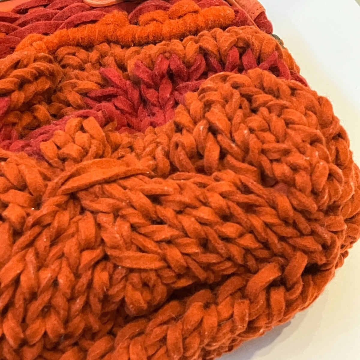 Salvatore Ferragamo Orange Knit Handbag (Pre-Owned)