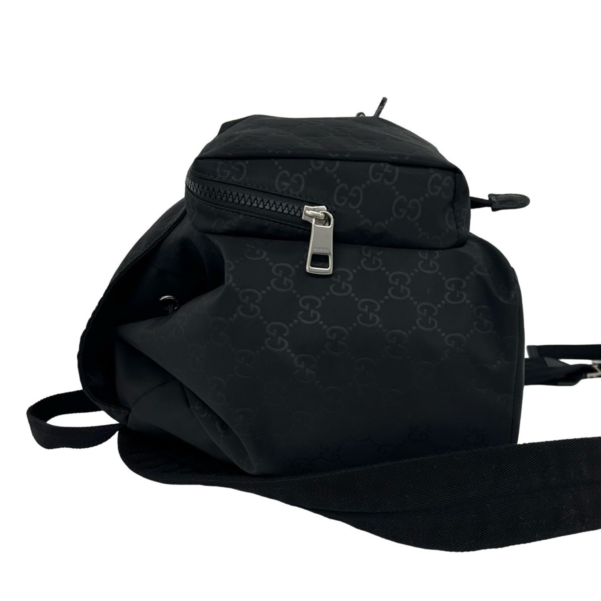 Gucci Black Nylon Leather Backpack (Pre-Owned)