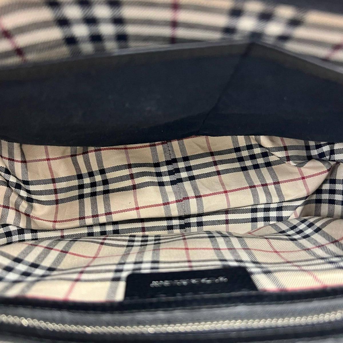 Burberry Black Leather Handbag Tote Bag (Pre-Owned)