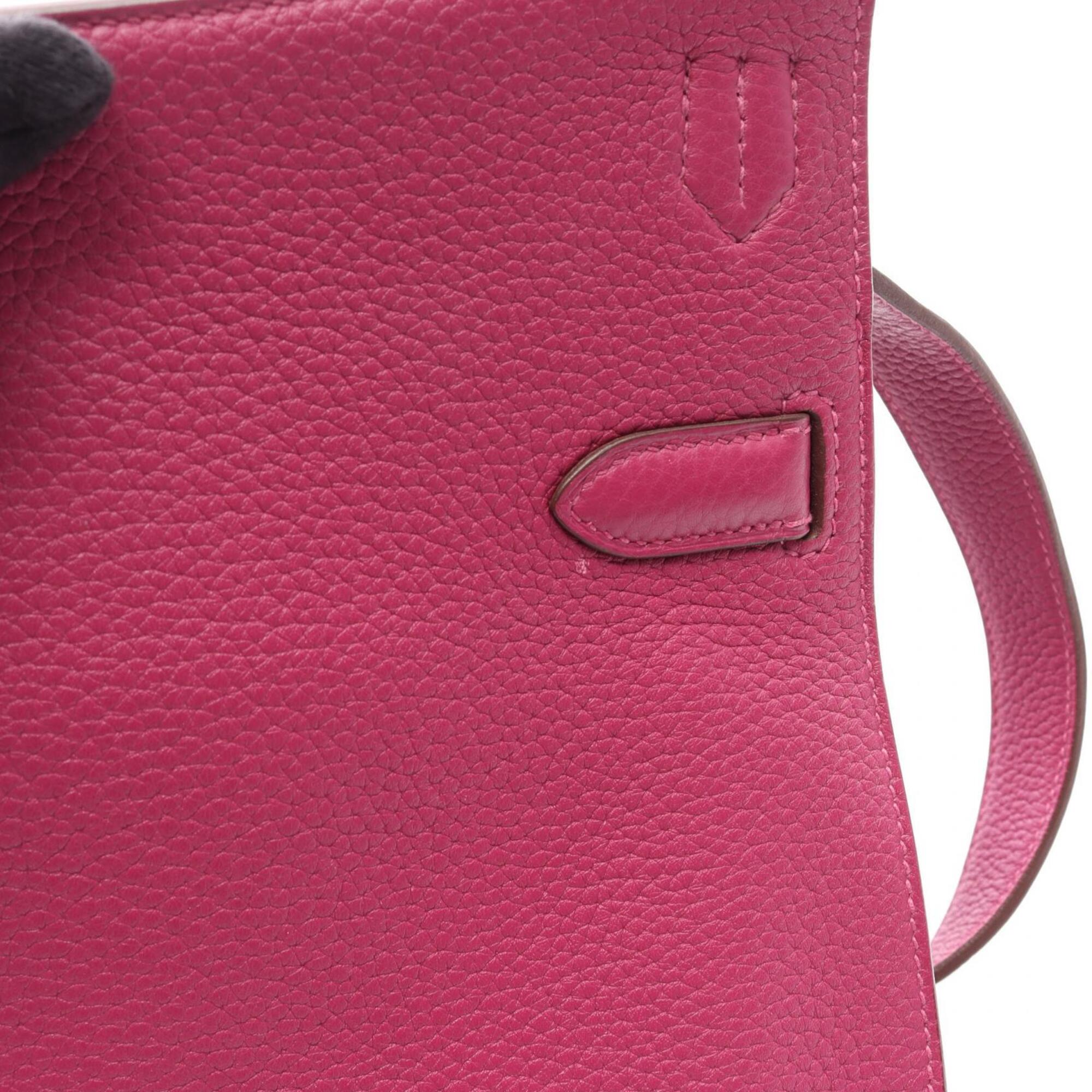 Hermes Pink Tosca Taurillon Clemence Leather Leather Handbag Shoulder Bag (Pre-Owned)