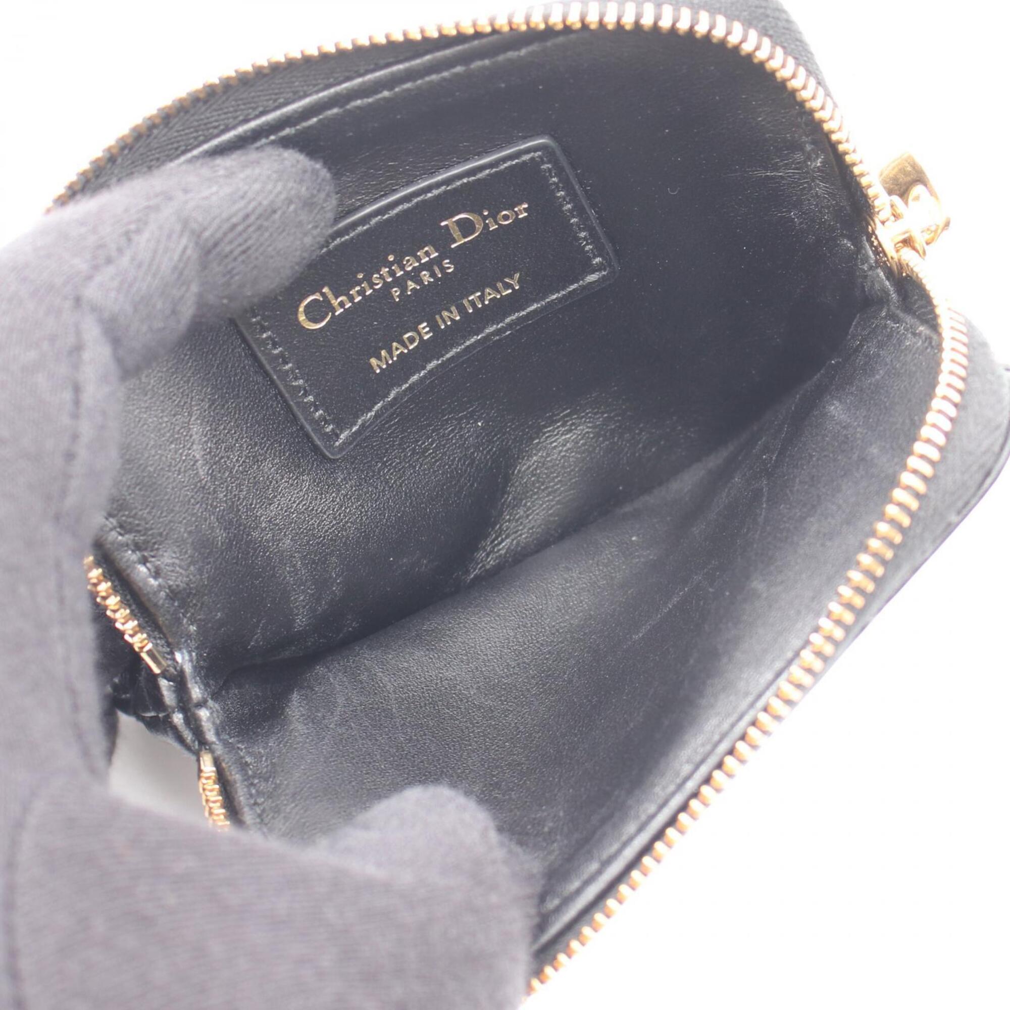 Christian Dior Black Leather Coin Purse/Coin Case (Pre-Owned)
