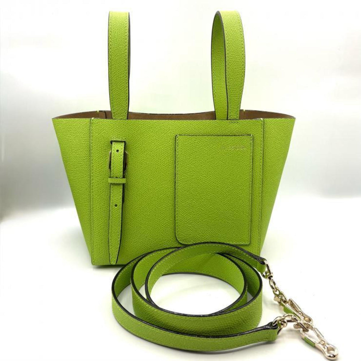 Valextra Green Leather Handbag Pouch (Pre-Owned)