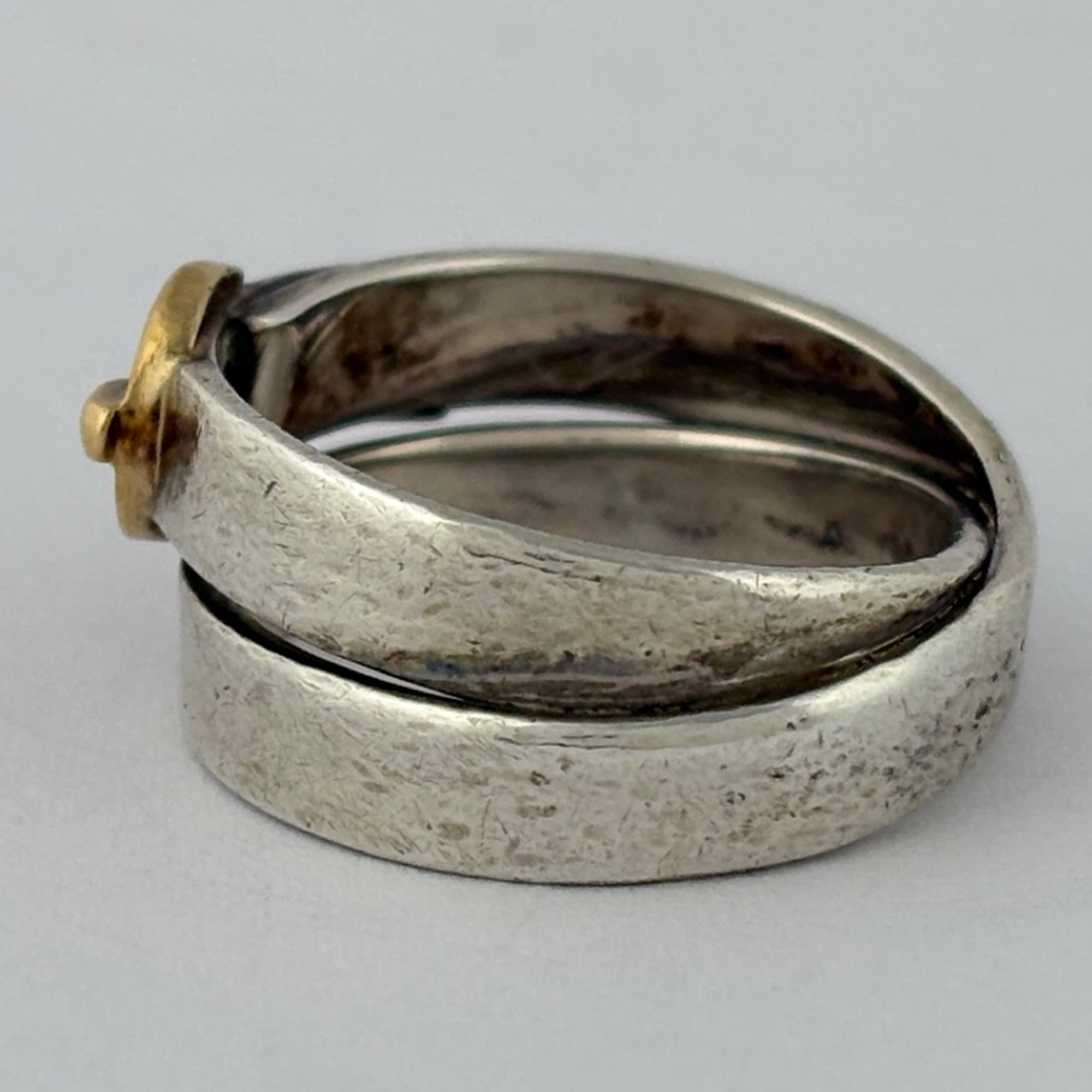 Hermes Gold Silver Yellow Gold (18K) Silver 925 Band Ring (Pre-Owned)
