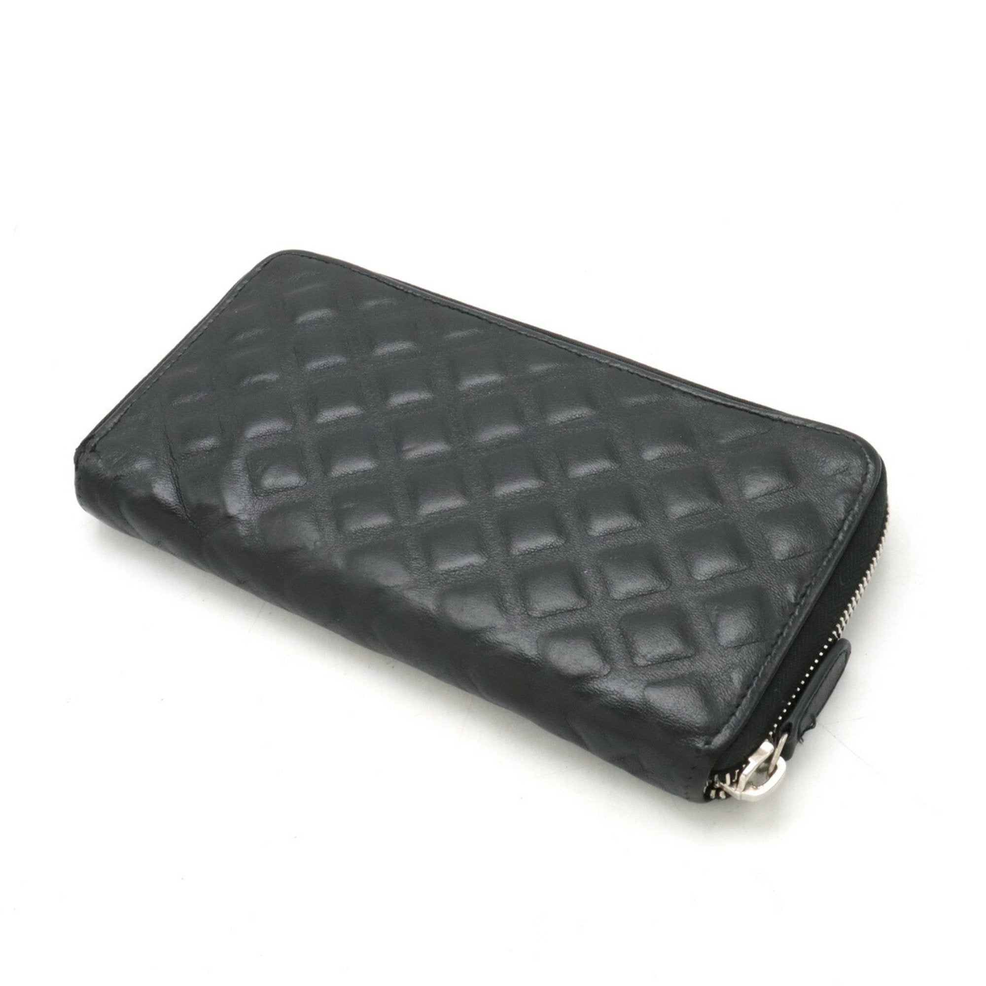 Chanel Black Leather Long Wallet (Bi-Fold) (Pre-Owned)