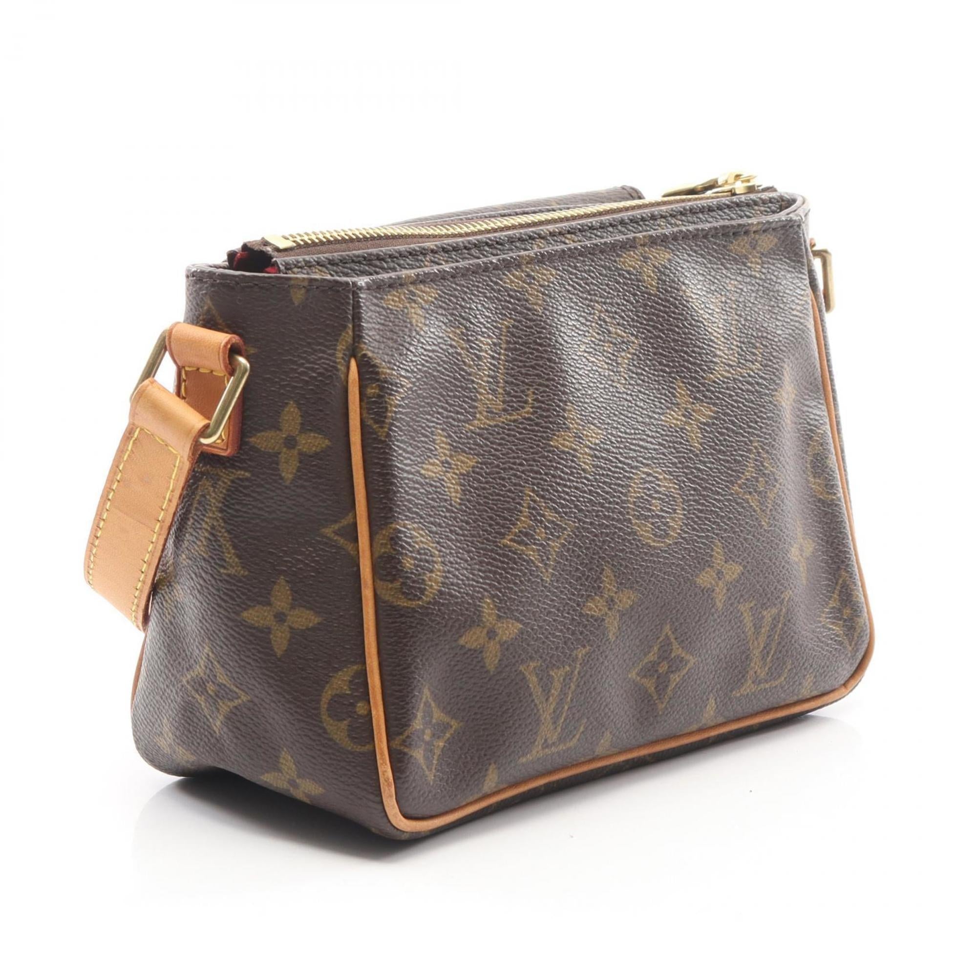 Louis Vuitton Brown Monogram Coated Canvas Leather Handbag Shoulder Bag (Pre-Owned)