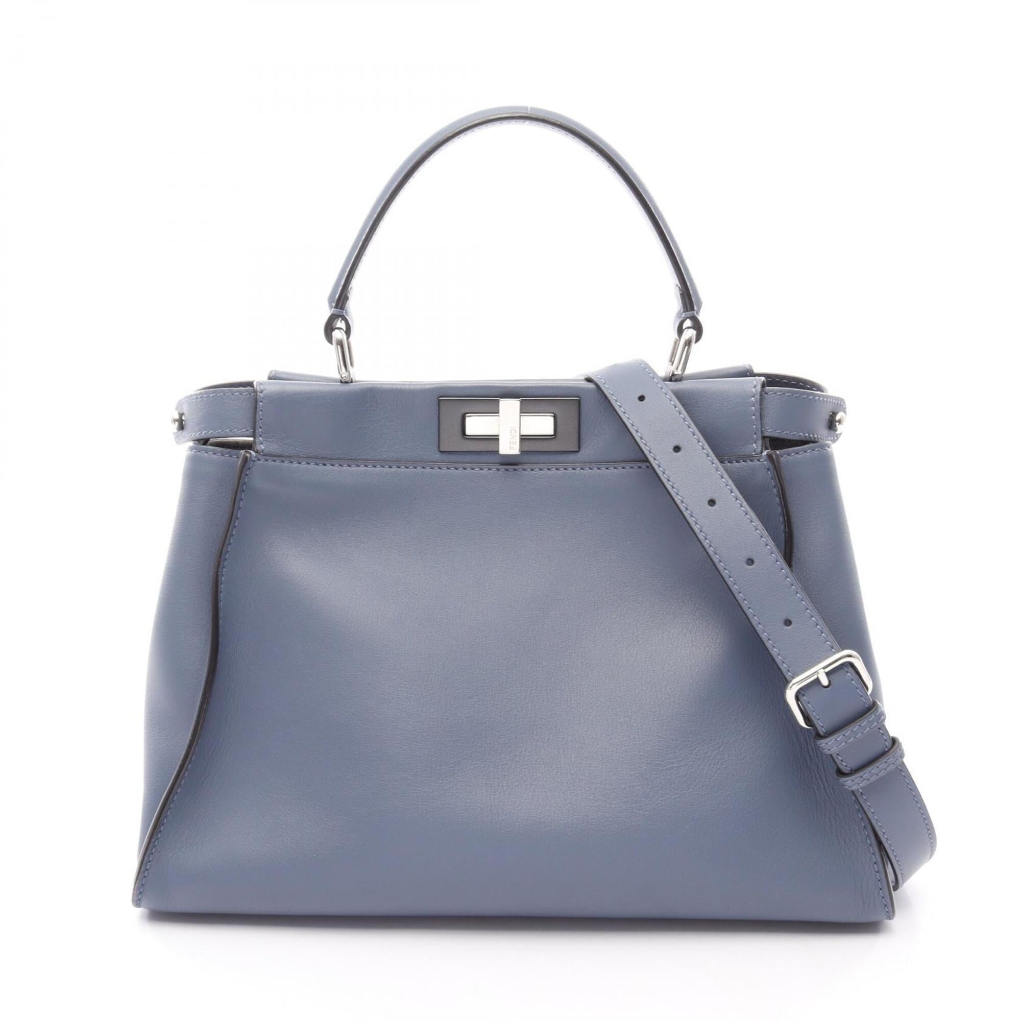 Fendi Blue Leather Handbag (Pre-Owned)