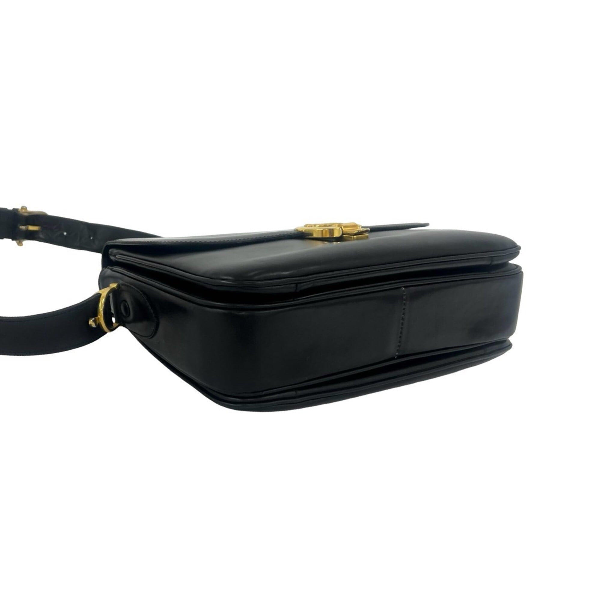 Celine Black Leather Pochette Shoulder Bag (Pre-Owned)
