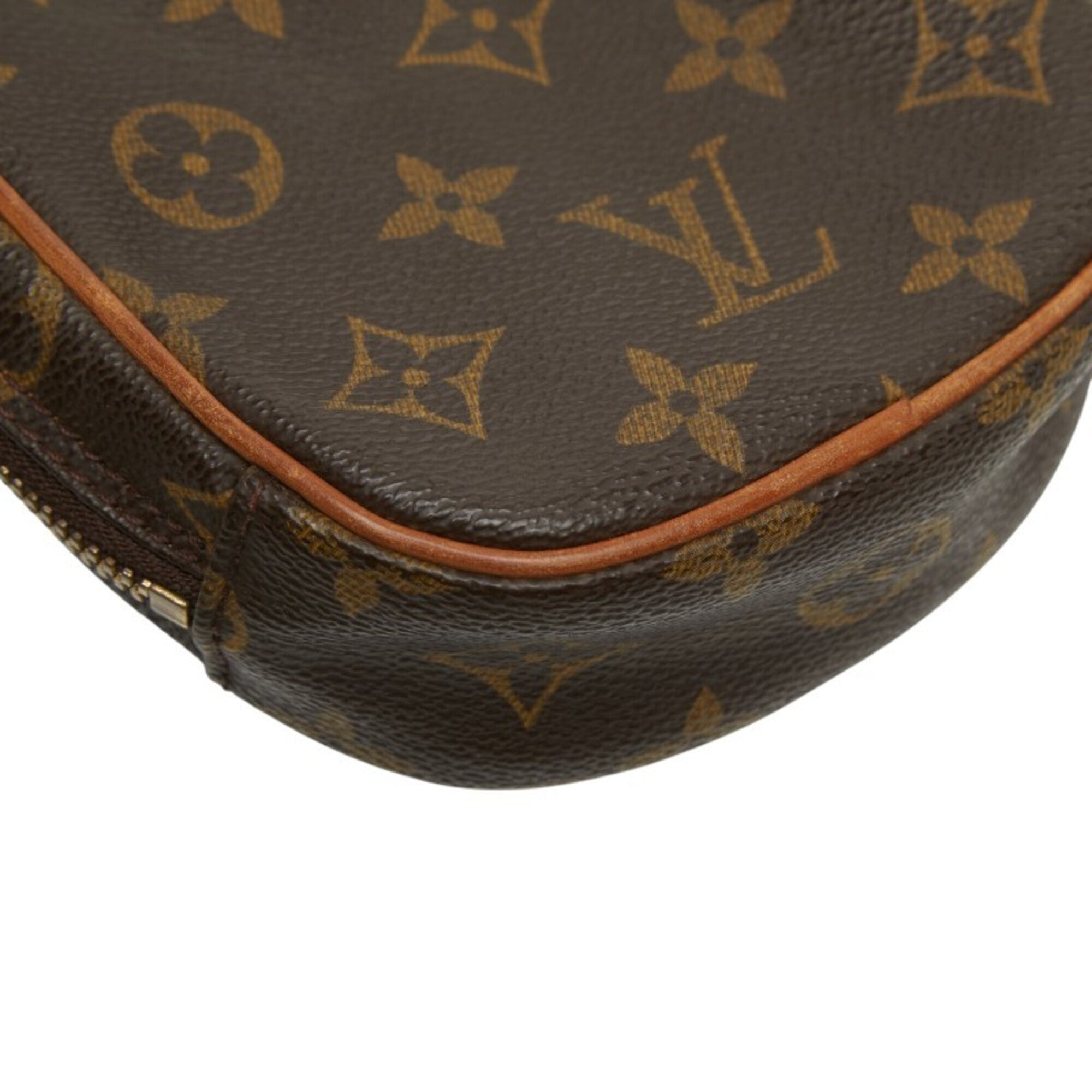 Louis Vuitton Monogram Brown Pvc Leather Pochette Shoulder Bag Sling Bag (Pre-Owned)
