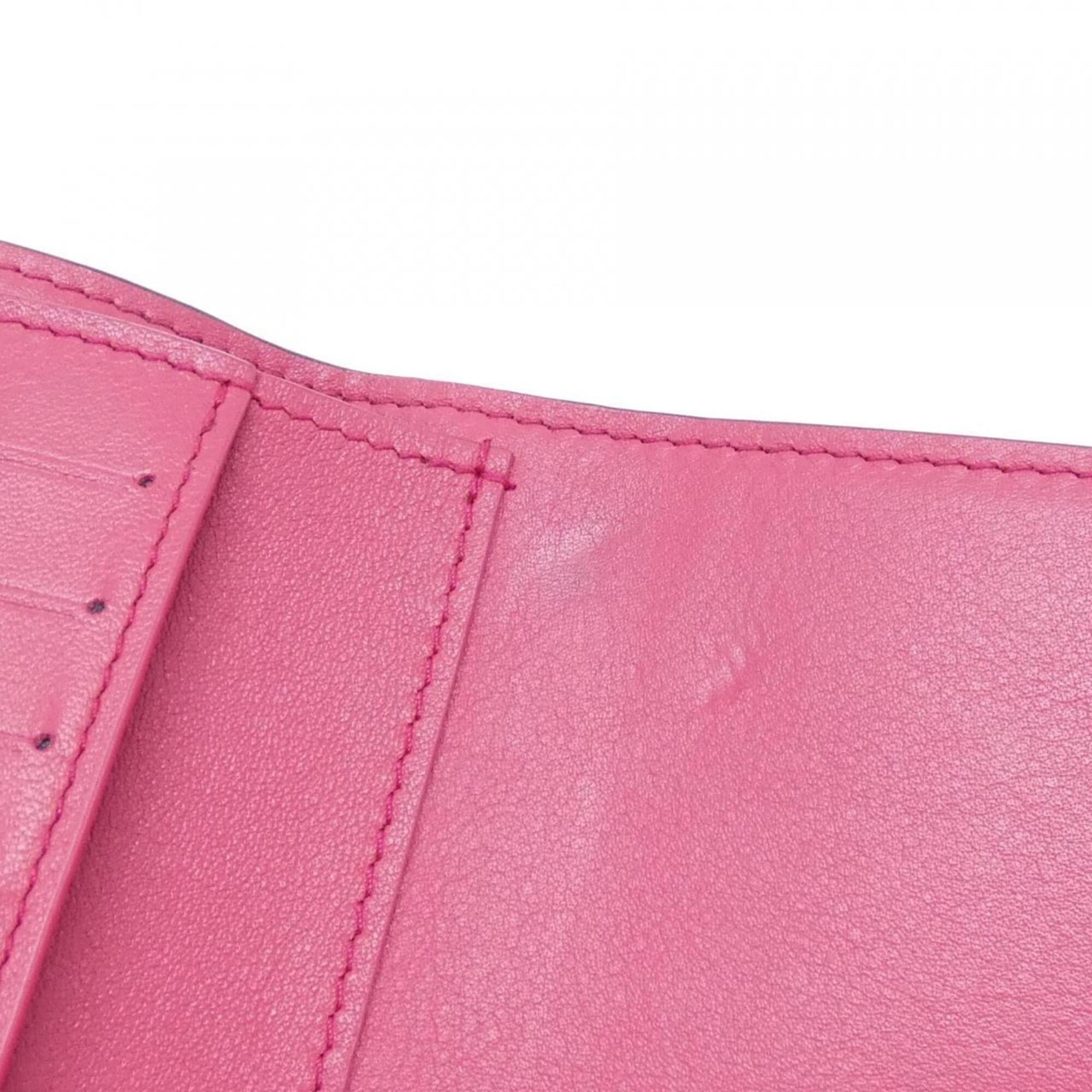 Louis Vuitton Black Hot Pink Leather Wallet (Tri-Fold) (Pre-Owned)