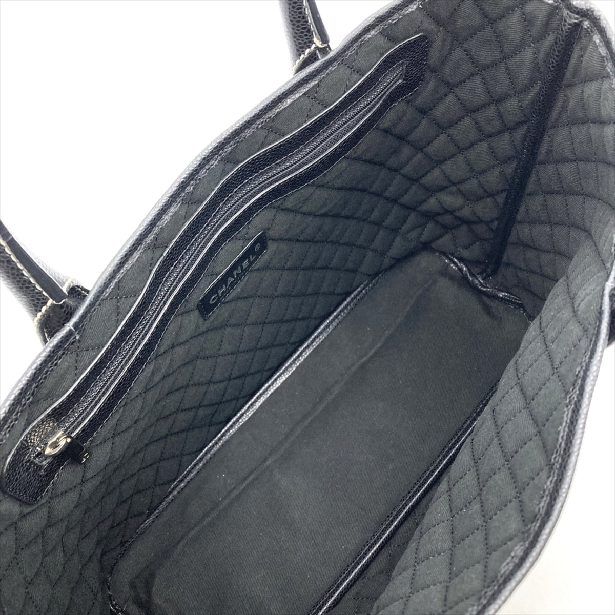 Chanel Black Pvc Leather Pouch Tote Bag (Pre-Owned)