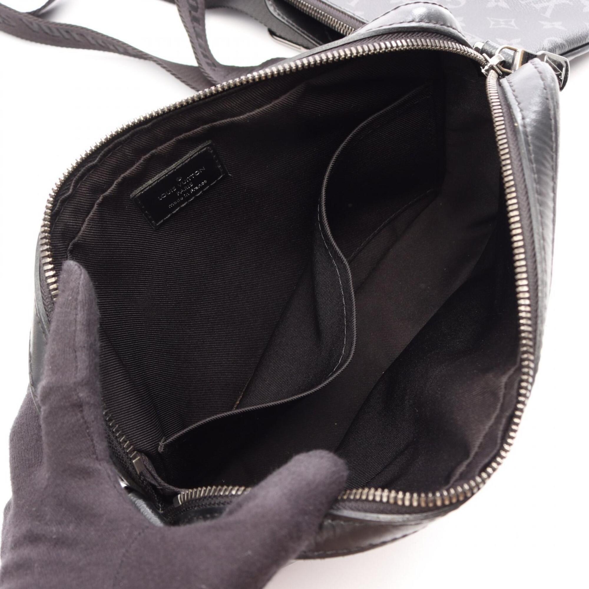 Louis Vuitton Black Gray Coated Canvas Leather Handbag Shoulder Bag (Pre-Owned)