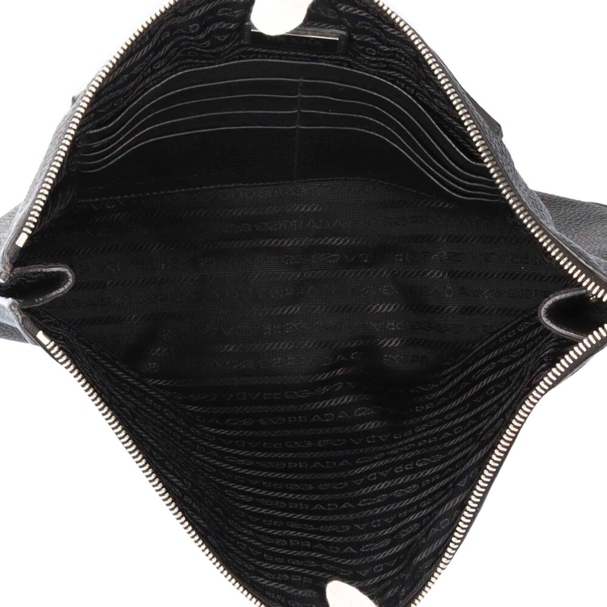 Prada Black Leather Clutch Bag (Pre-Owned)