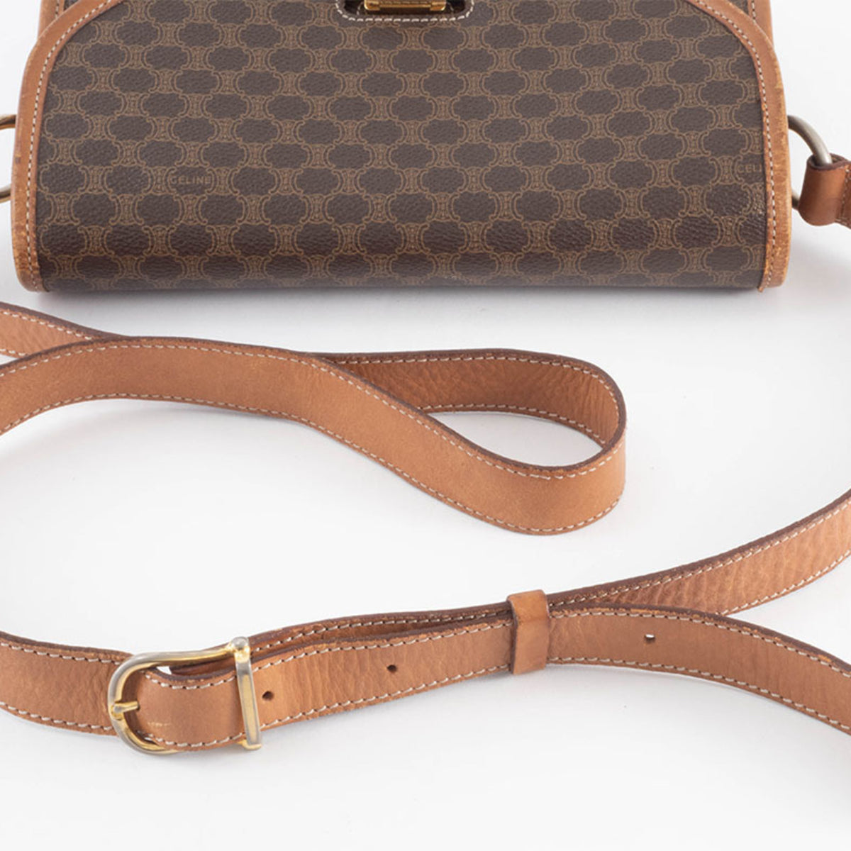 Celine Macadam Brown Pvc Leather Shoulder Bag (Pre-Owned)