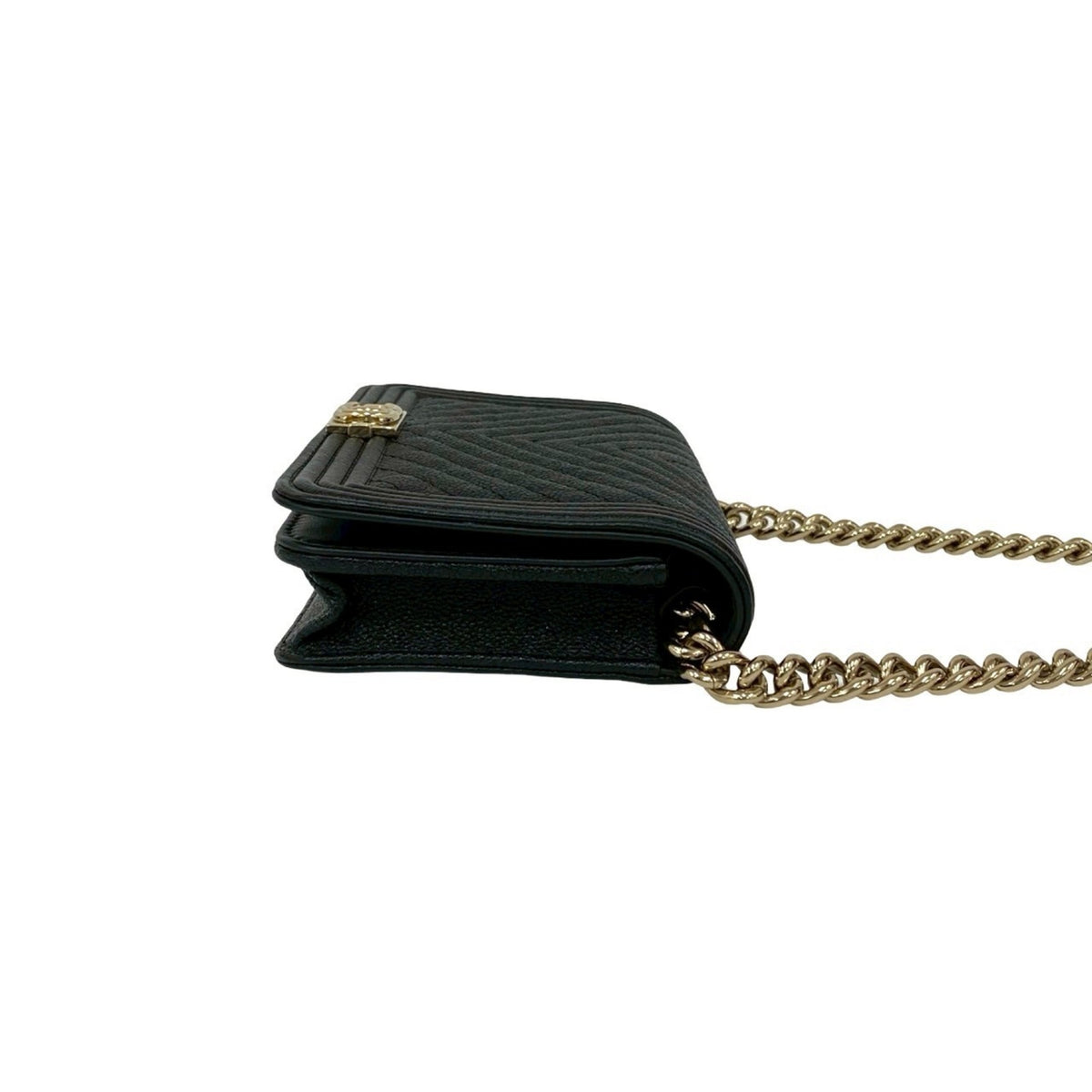 Chanel Black Grained Calfskin Shoulder Bag (Pre-Owned)
