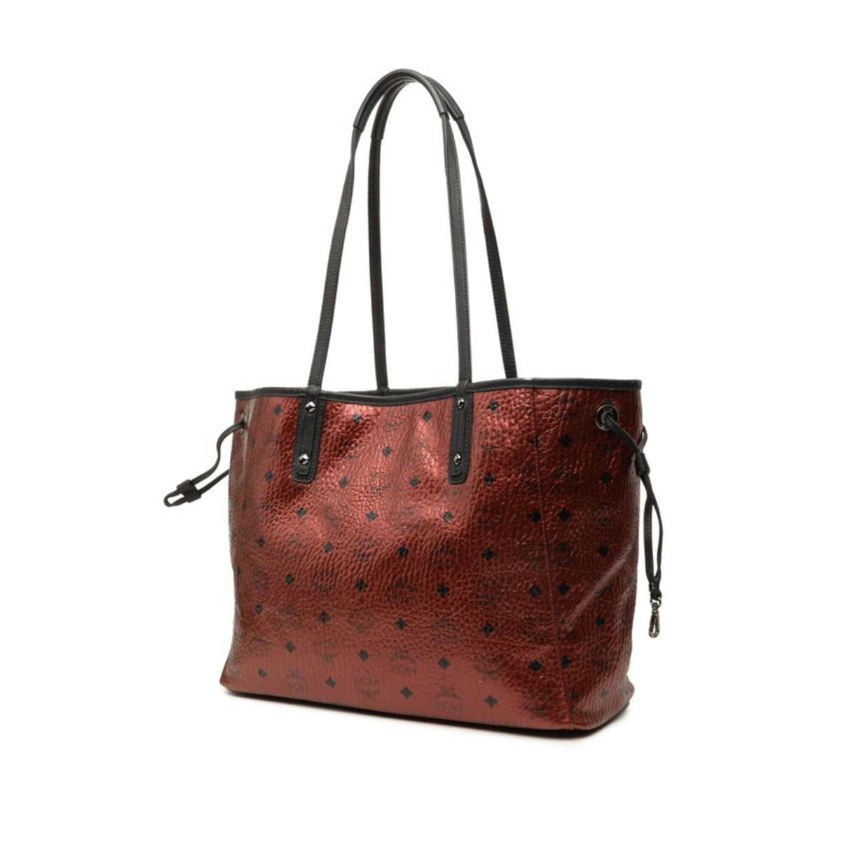 Mcm Black Multi-Color Red Color Leather Pouch Shoulder Bag Tote Bag (Pre-Owned)