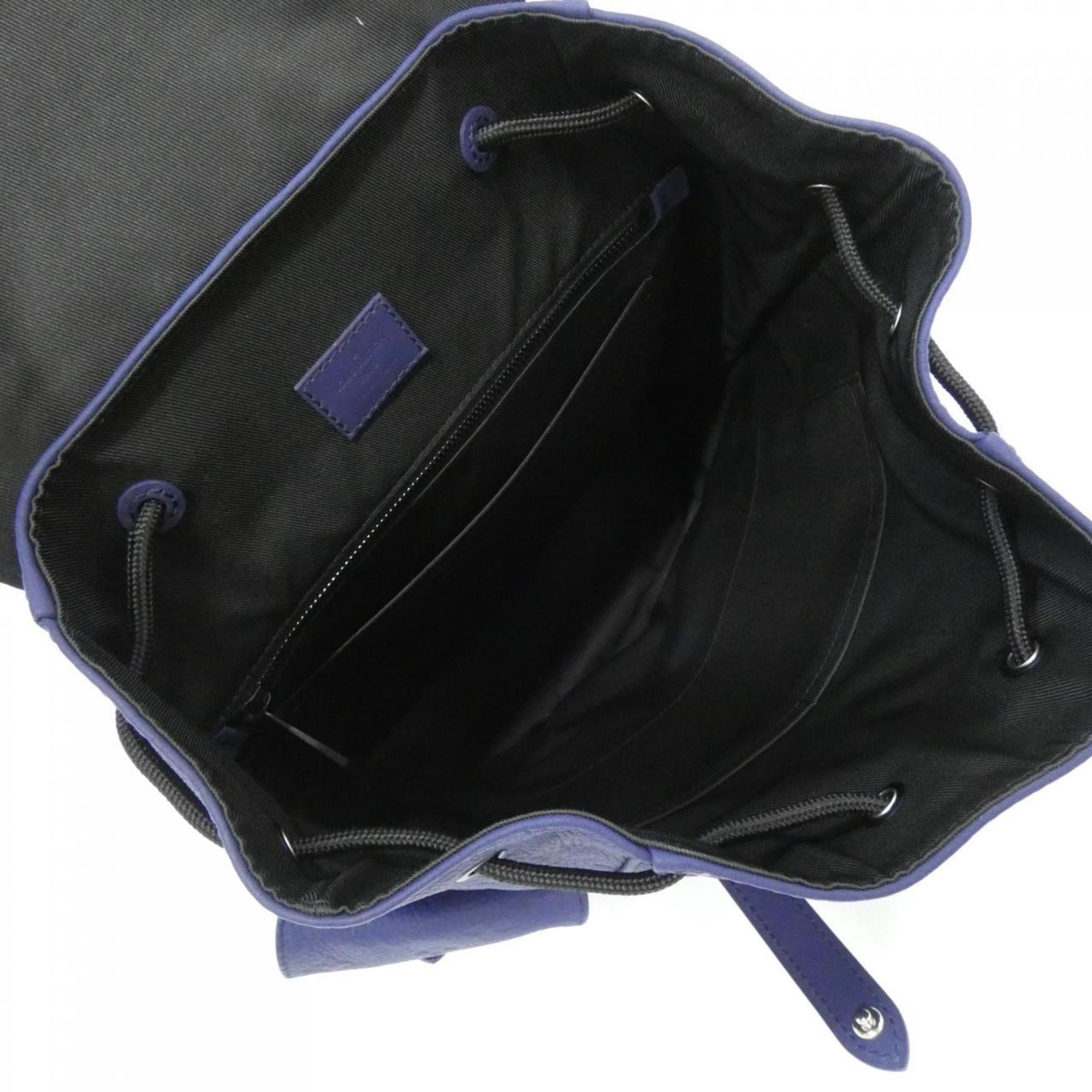 Louis Vuitton Black Blue Leather Backpack (Pre-Owned)