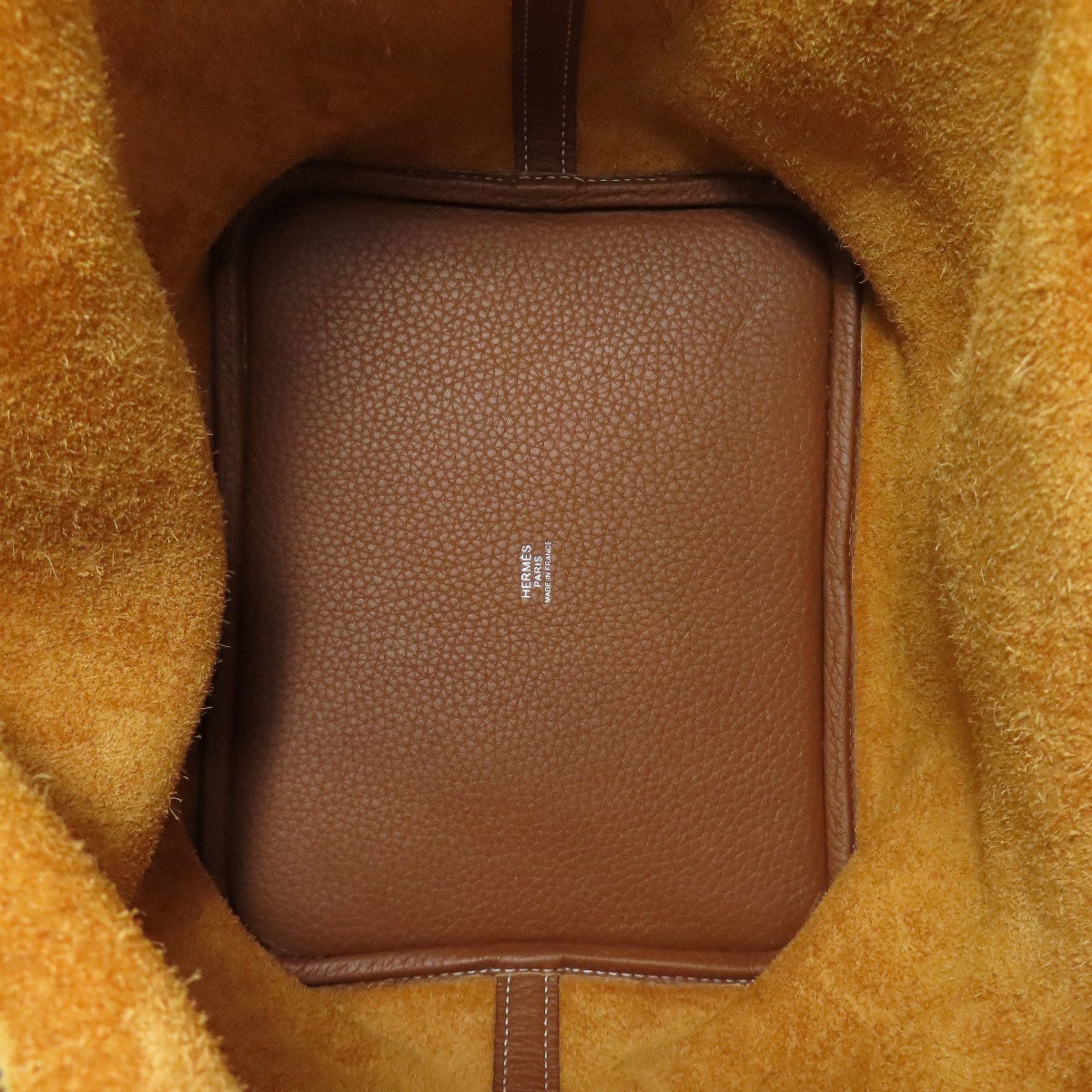 Hermes Brown Taurillon Clemence Leather Handbag (Pre-Owned)