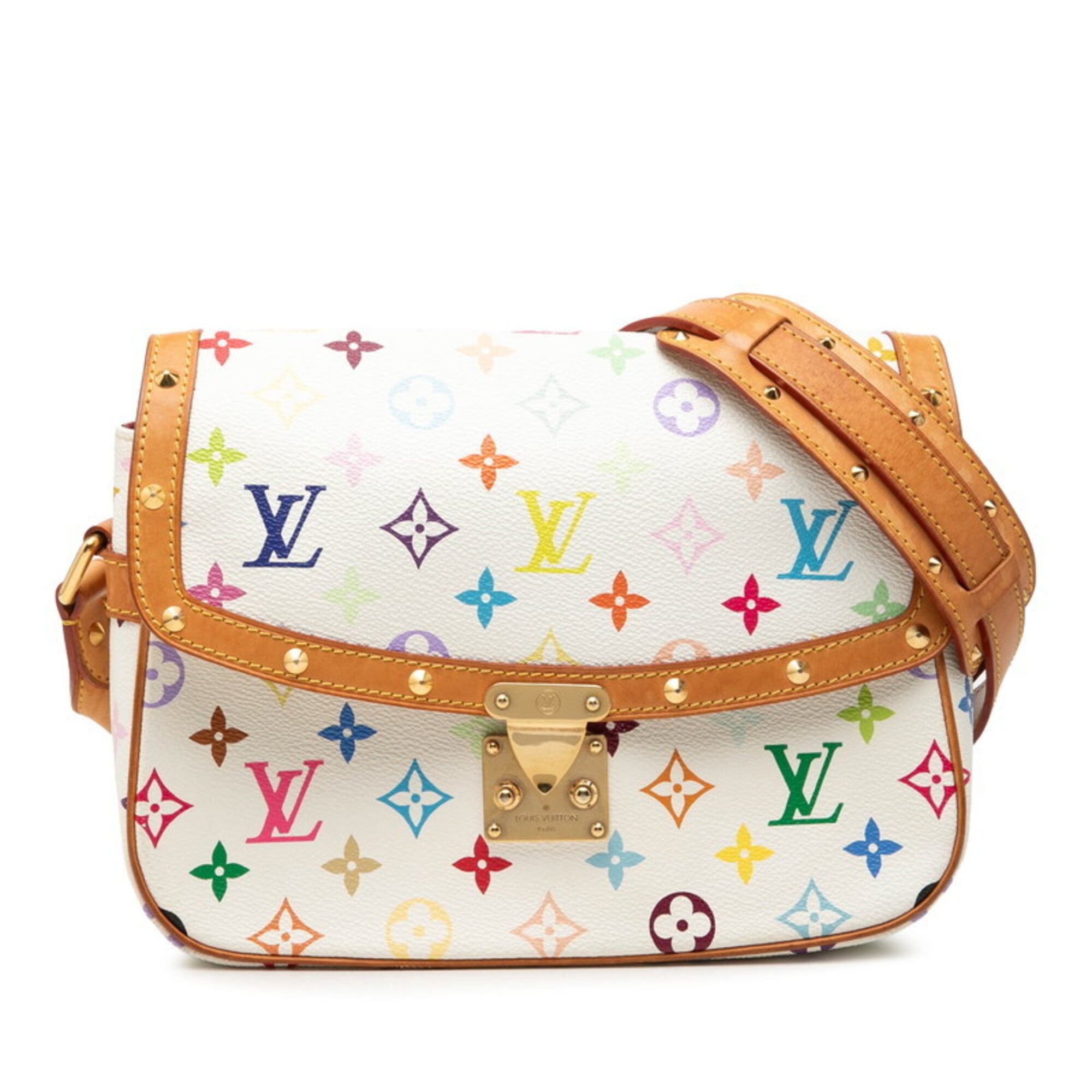 Louis Vuitton Blanc Multi-Color White Pvc Leather Shoulder Bag (Pre-Owned)