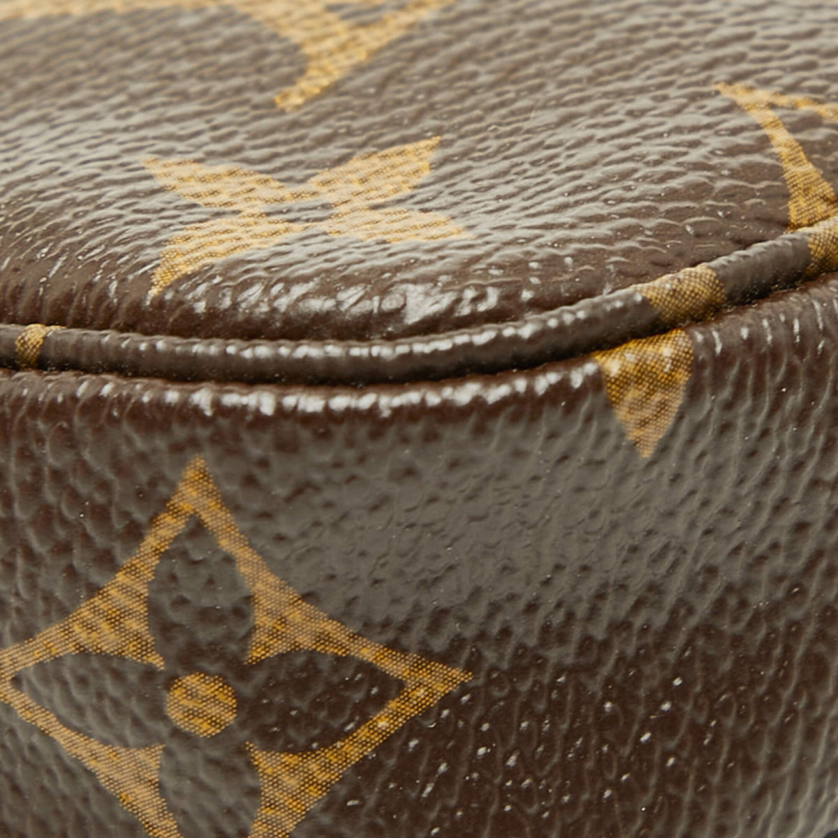 Louis Vuitton Brown Pvc Leather Handbag Pochette Pouch (Pre-Owned)