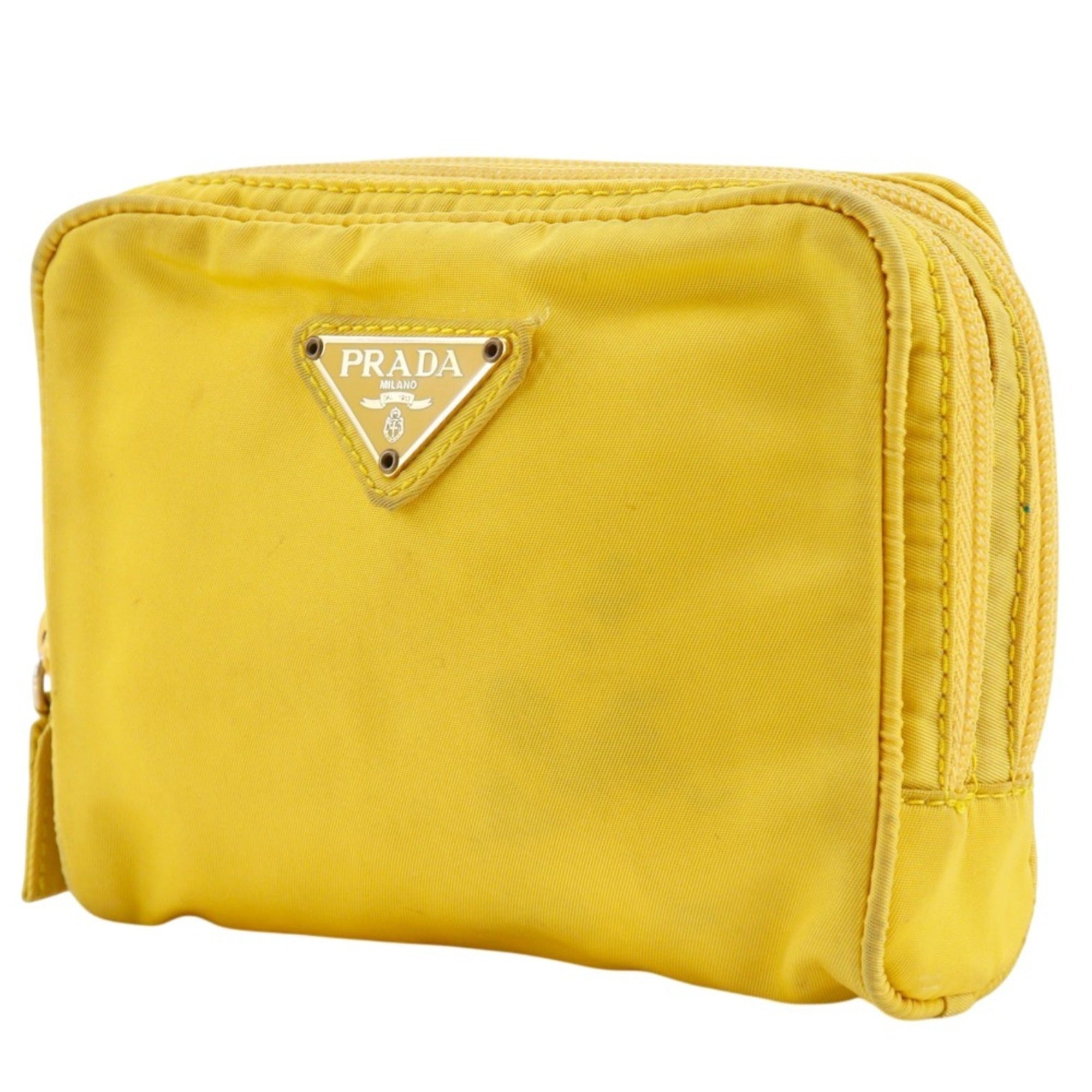 Prada Yellow Nylon Pouch (Pre-Owned)