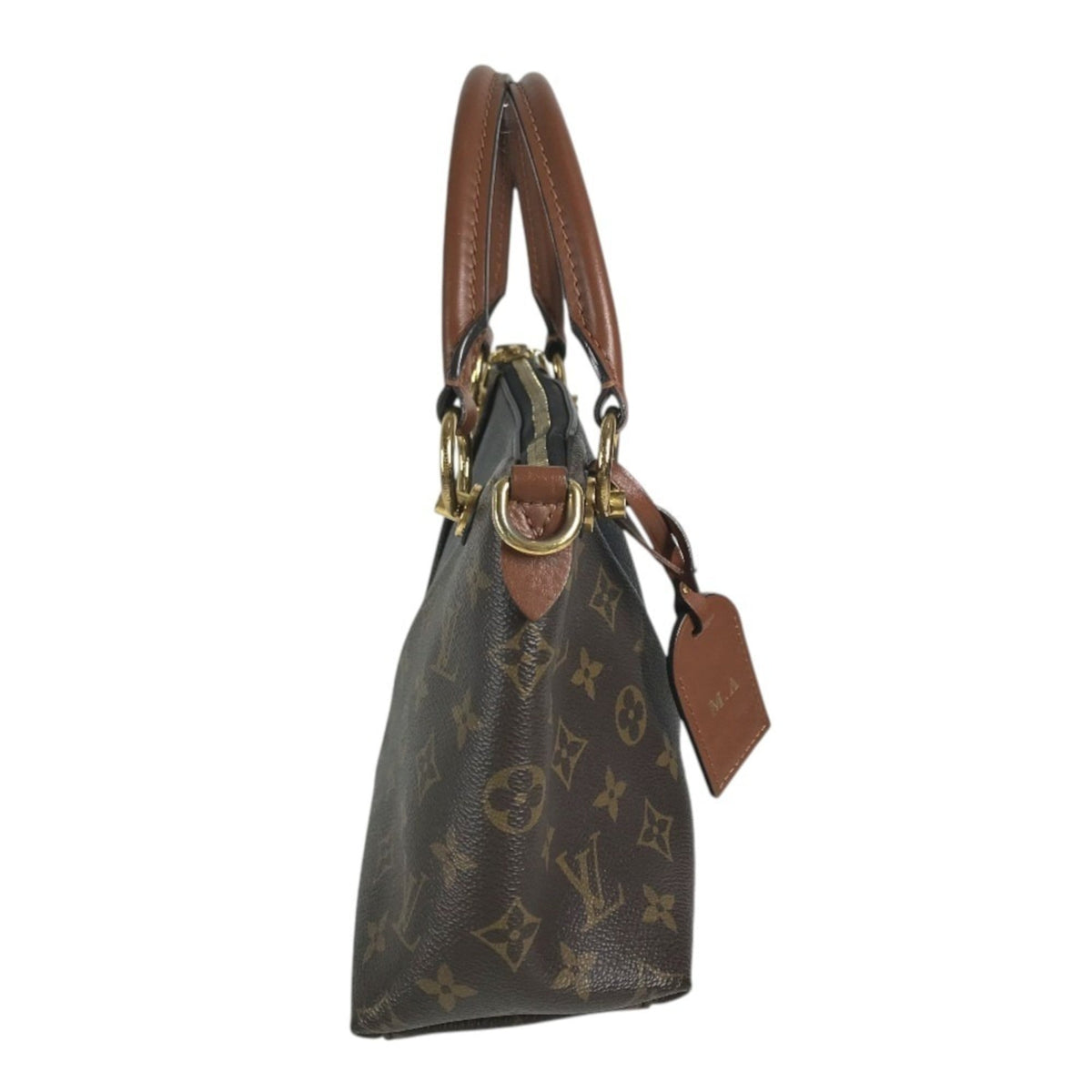 Louis Vuitton Brown Monogram Leather Handbag Shoulder Bag Tote Bag (Pre-Owned)