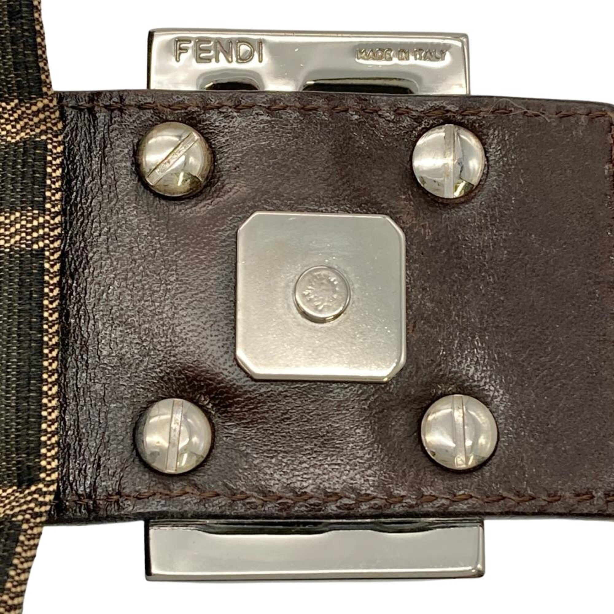 Fendi Zucca Brown Jacquard Leather Shoulder Bag (Pre-Owned)