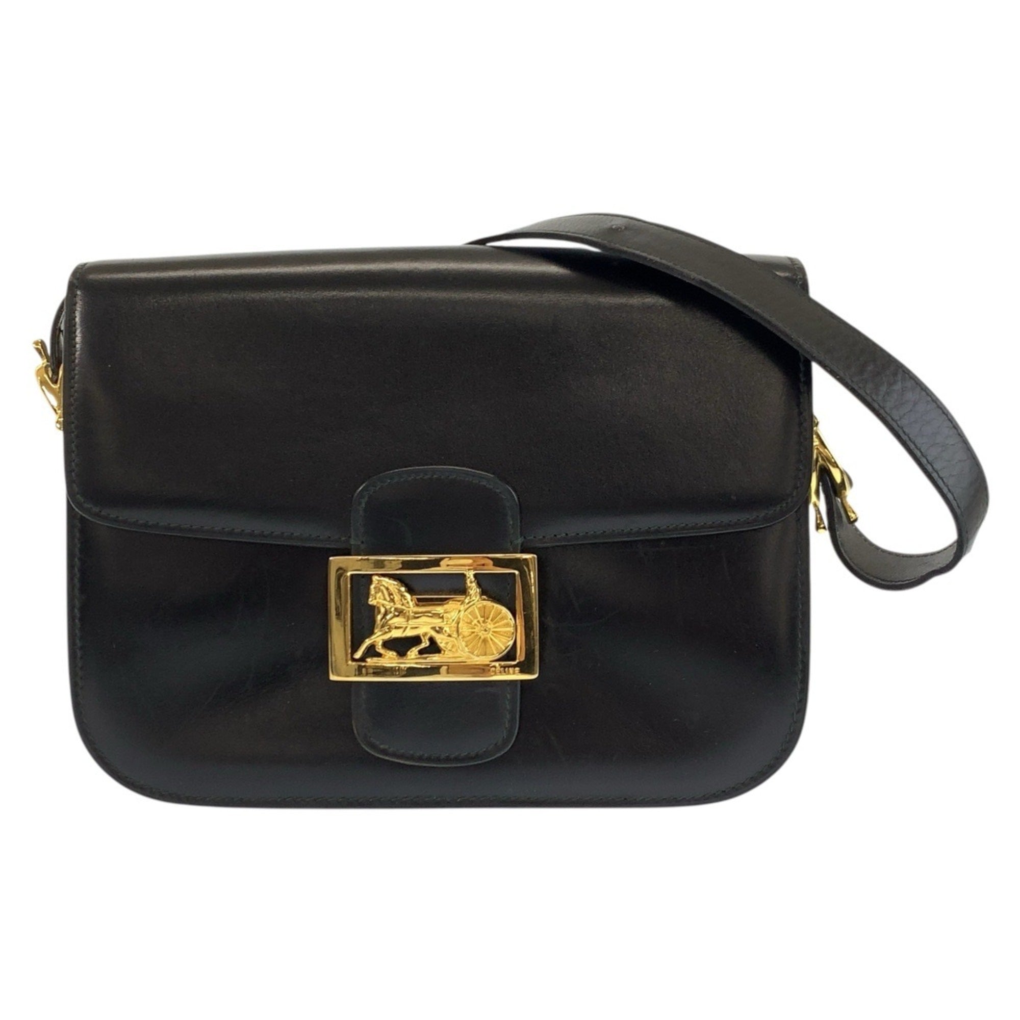 Celine Black Leather Handbag Shoulder Bag (Pre-Owned)
