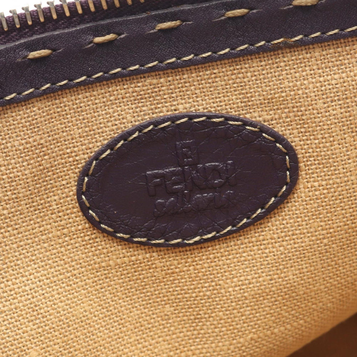 Fendi Purple Leather Pouch (Pre-Owned)