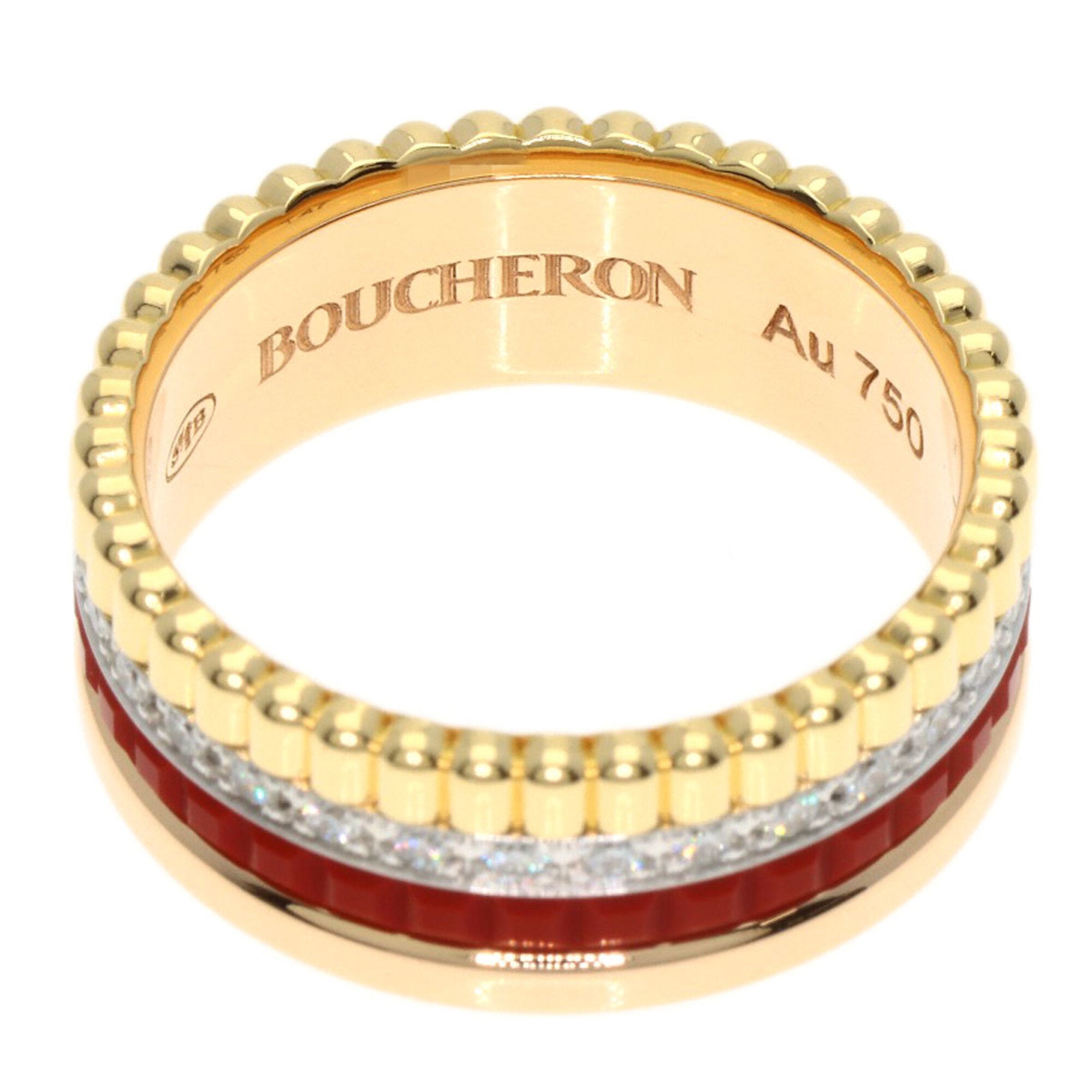 Boucheron Pink Gold Red Color Pink Gold (18K) Band Ring (Pre-Owned)