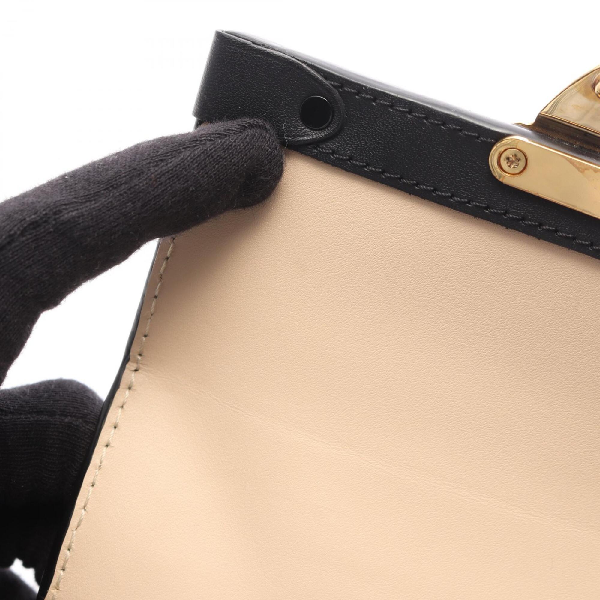 Louis Vuitton Black Brown Leather Handbag Pochette Shoulder Bag (Pre-Owned)