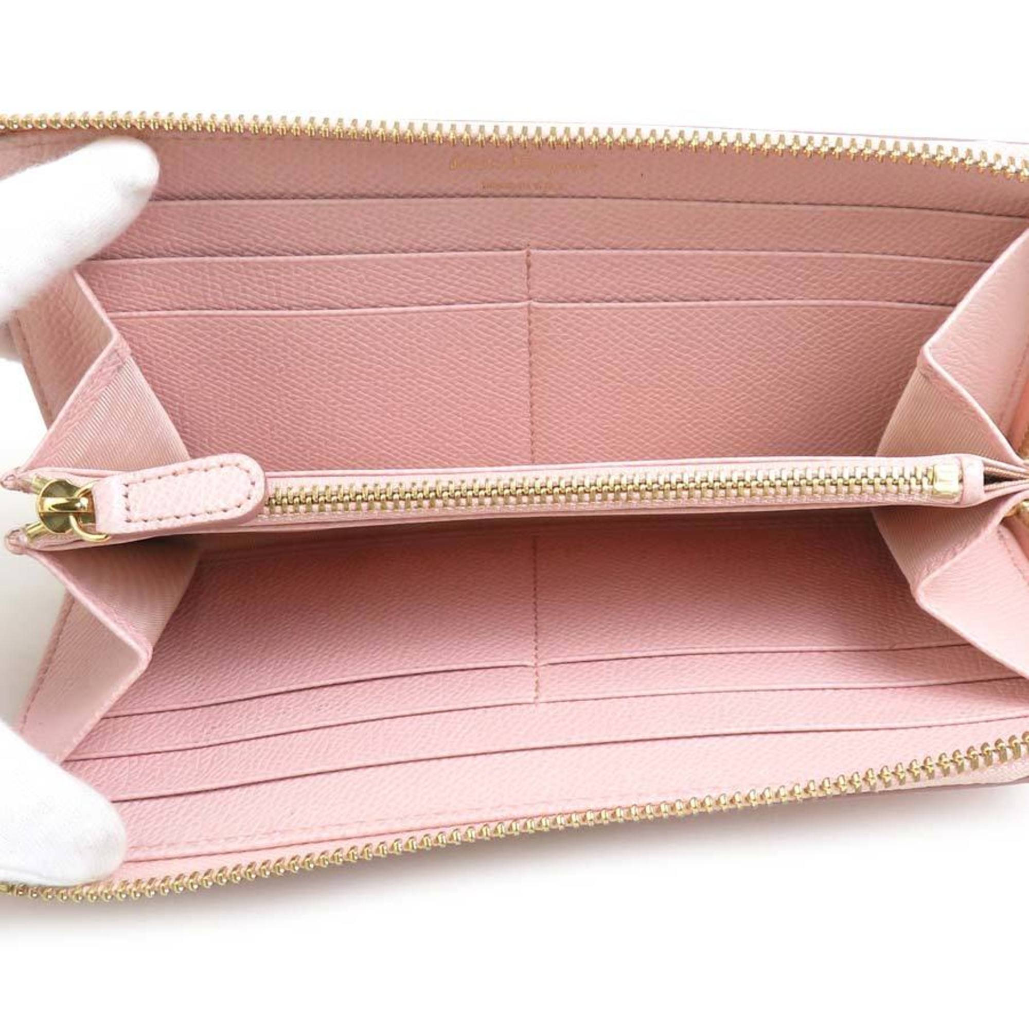 Salvatore Ferragamo Pink Leather Long Wallet (Bi-Fold) (Pre-Owned)