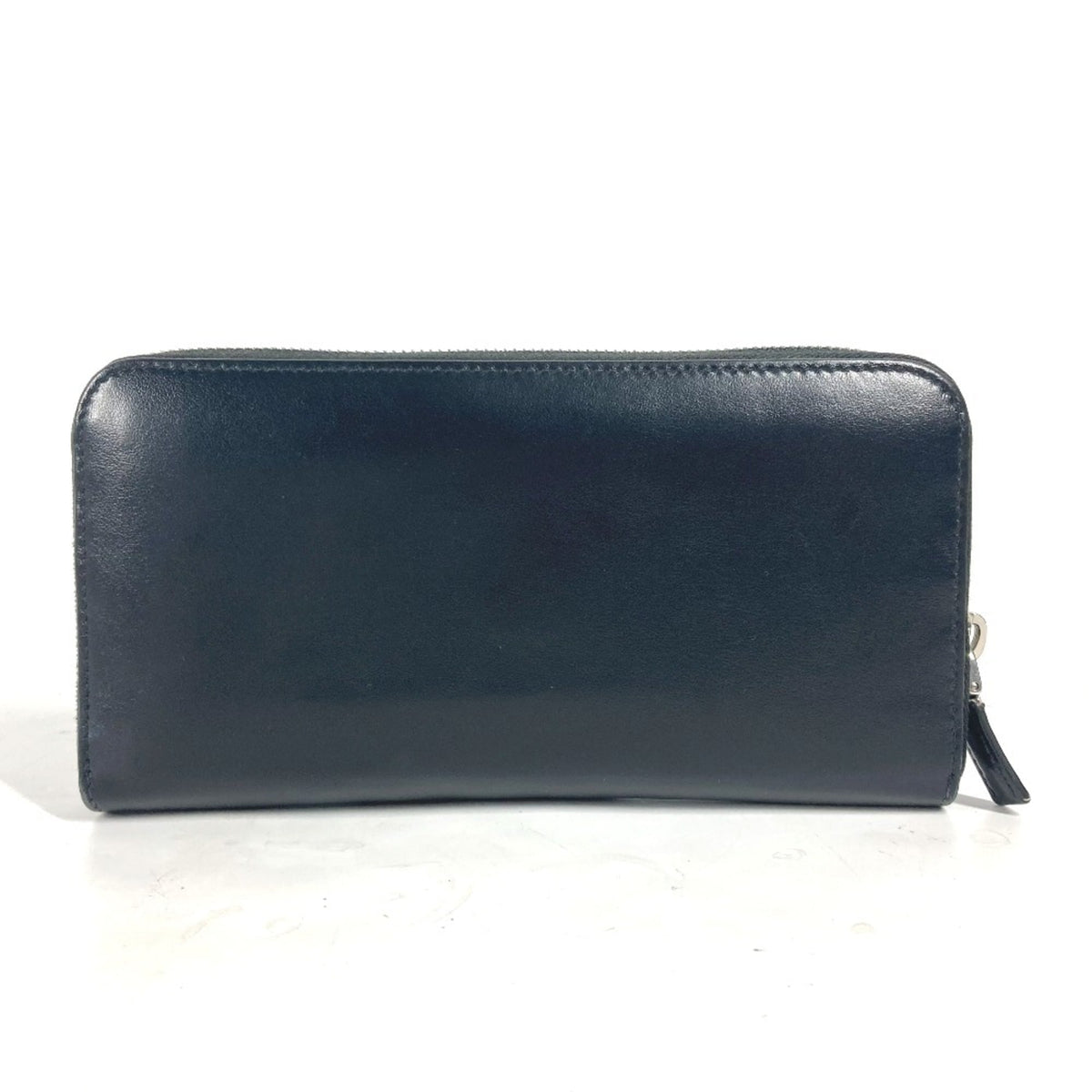 Prada Black Blue Leather Long Wallet (Bi-Fold) (Pre-Owned)