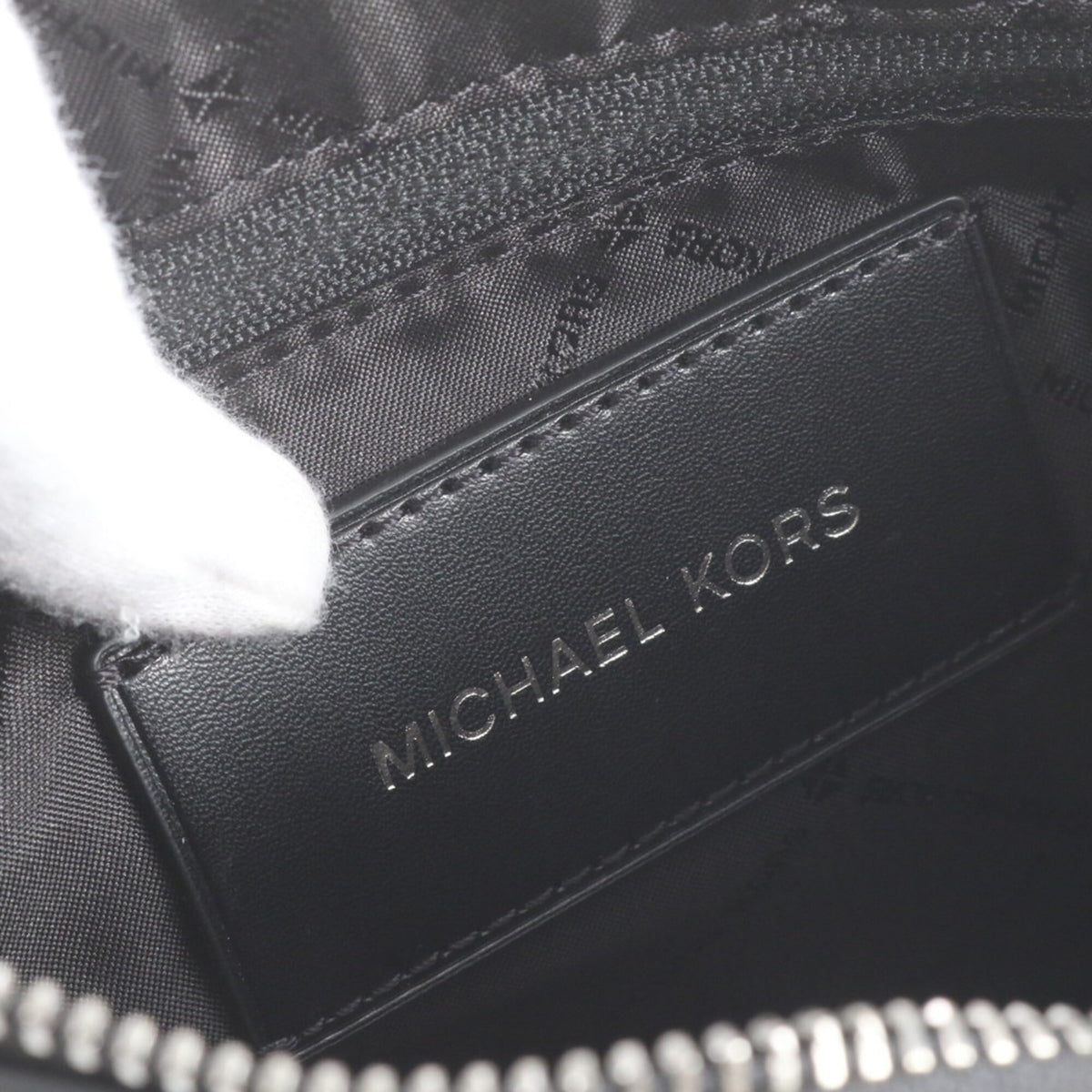 Michael Kors Black Leather Coated Canvas Clutch Bag Pouch (Pre-Owned)