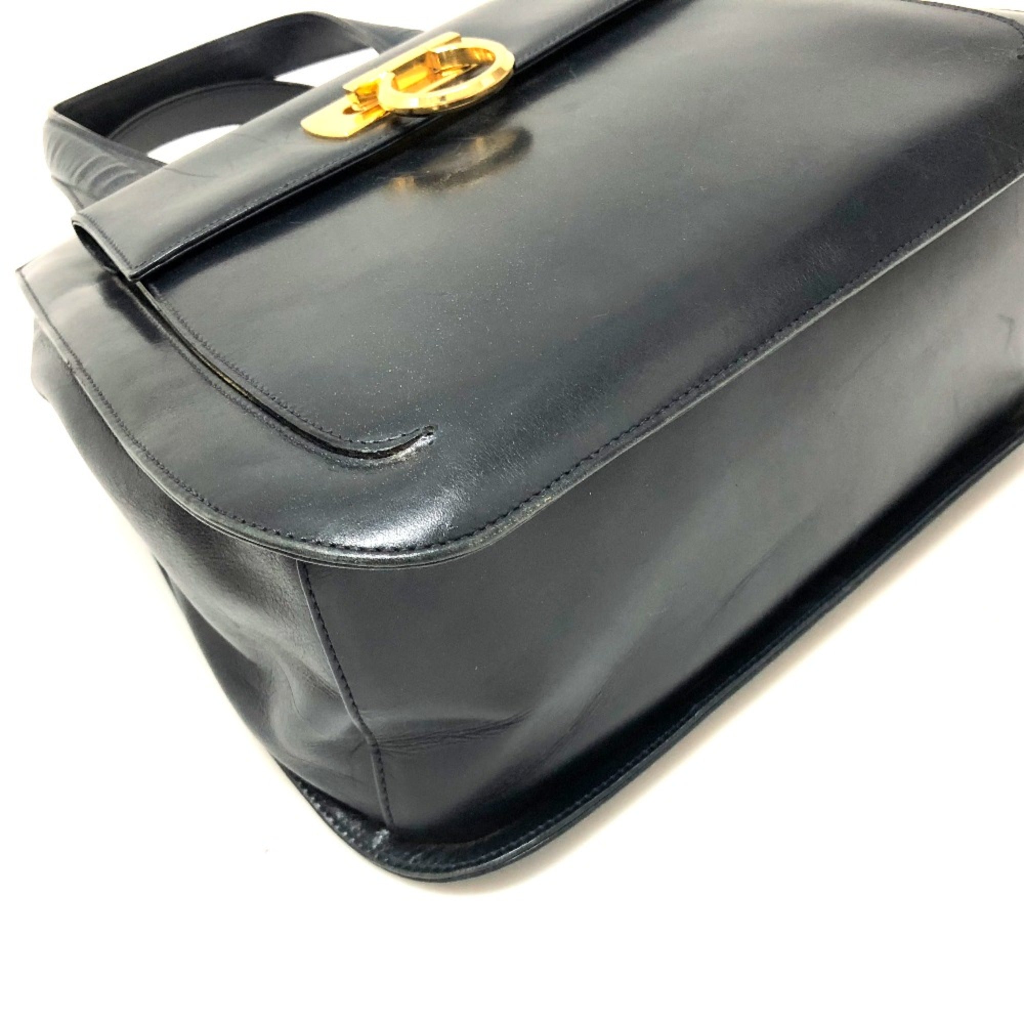 Salvatore Ferragamo Navy Leather Handbag (Pre-Owned)