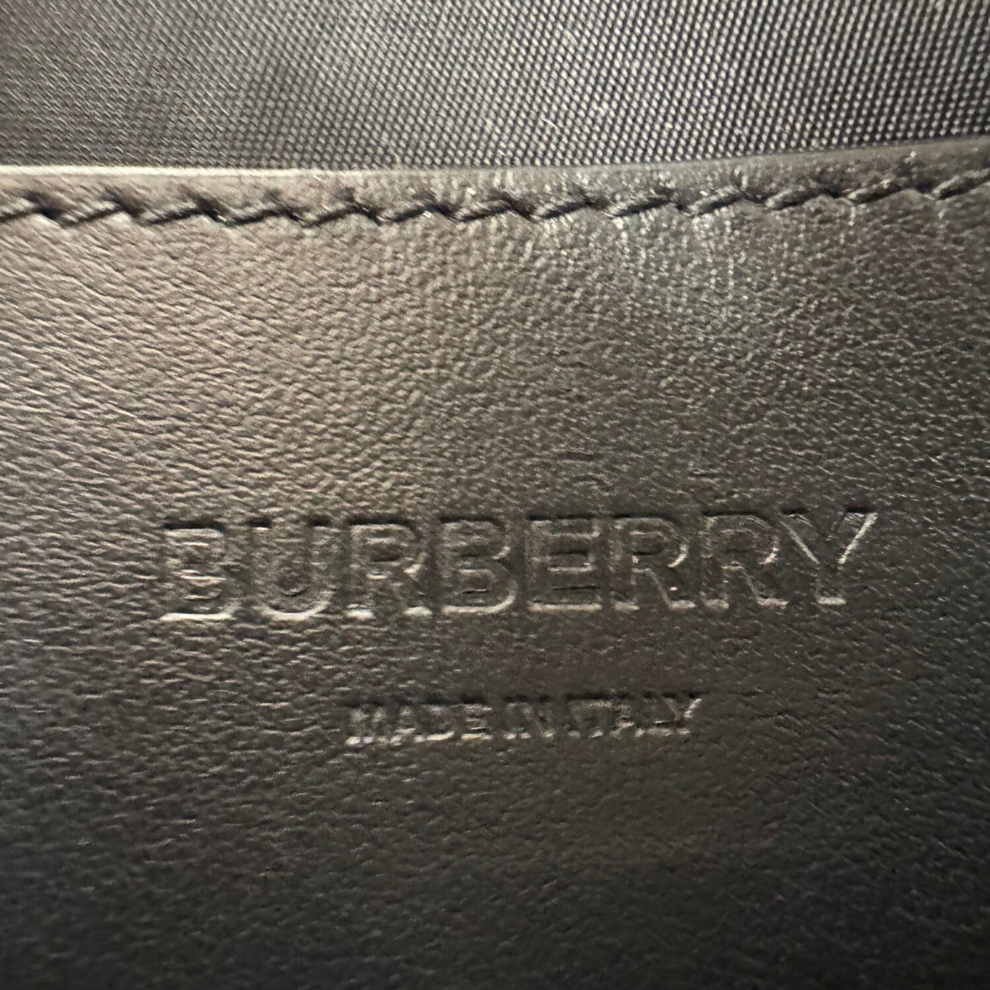Burberry Metallic Silver Canvas Leather Shoulder Bag Sling Bag (Pre-Owned)