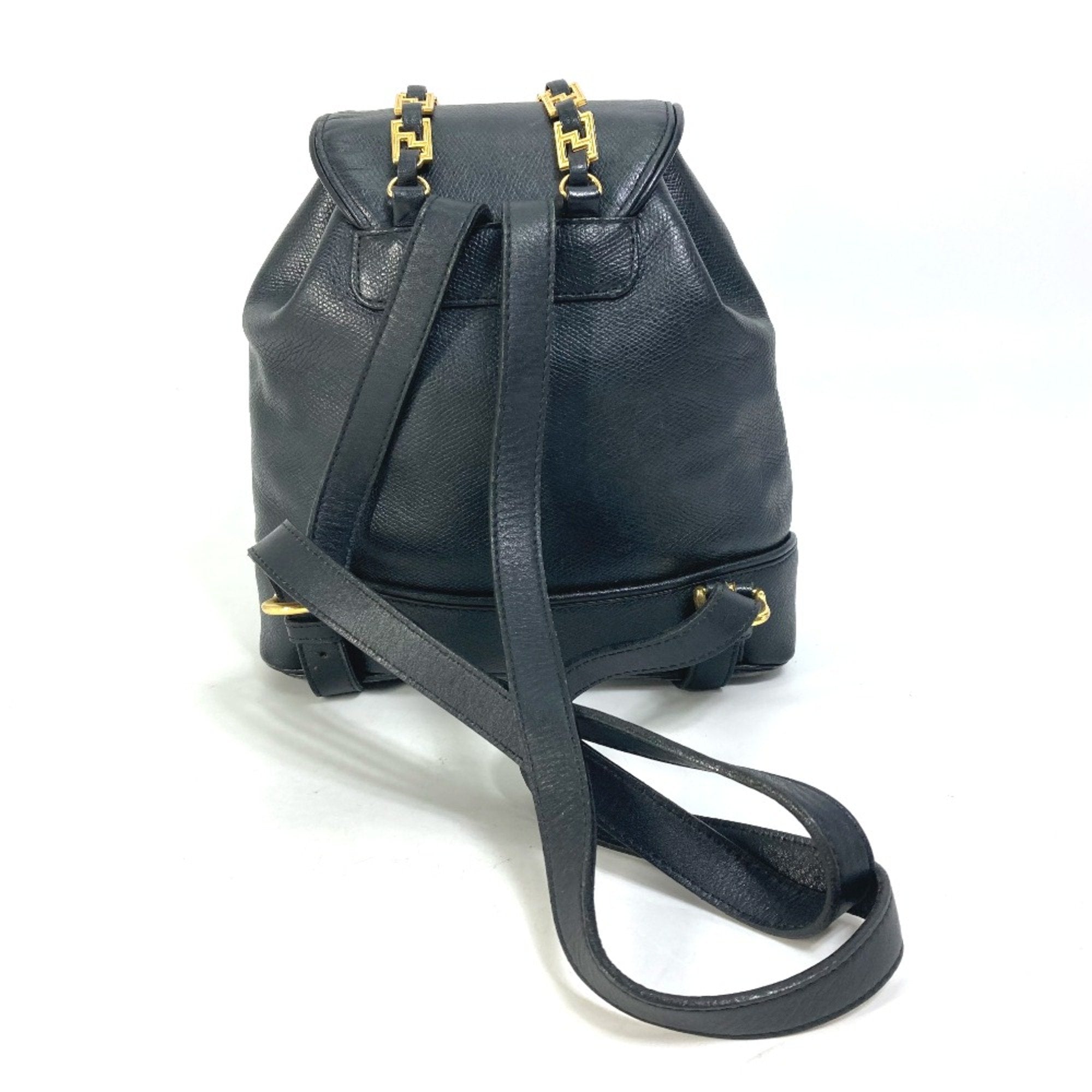 Versace Black Leather Backpack (Pre-Owned)
