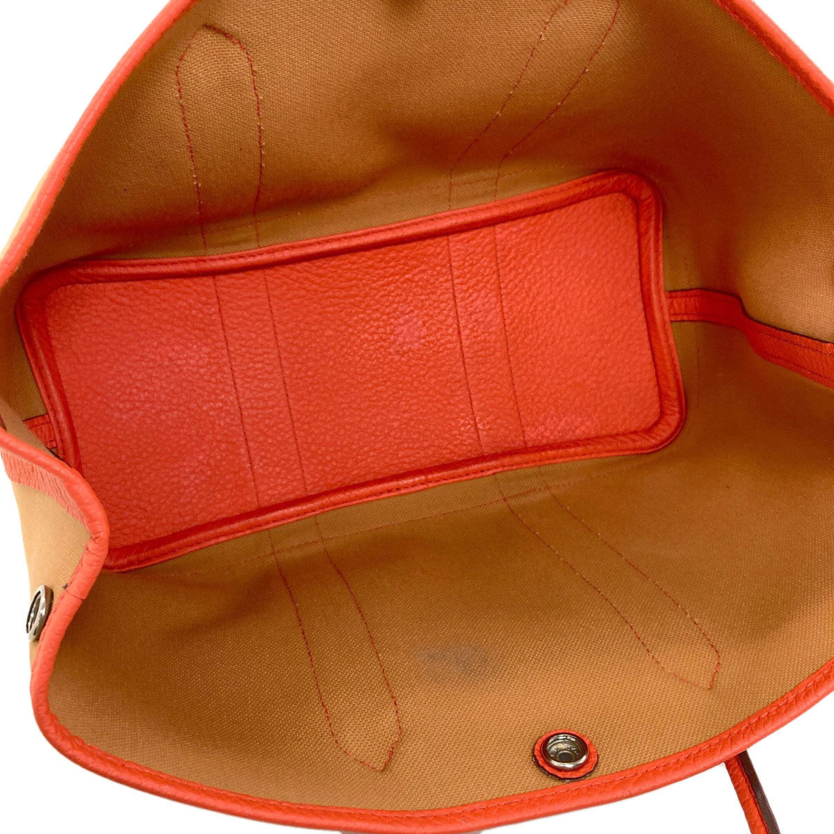 Hermes Orange Negonda Leather Canvas Tote Bag (Pre-Owned)
