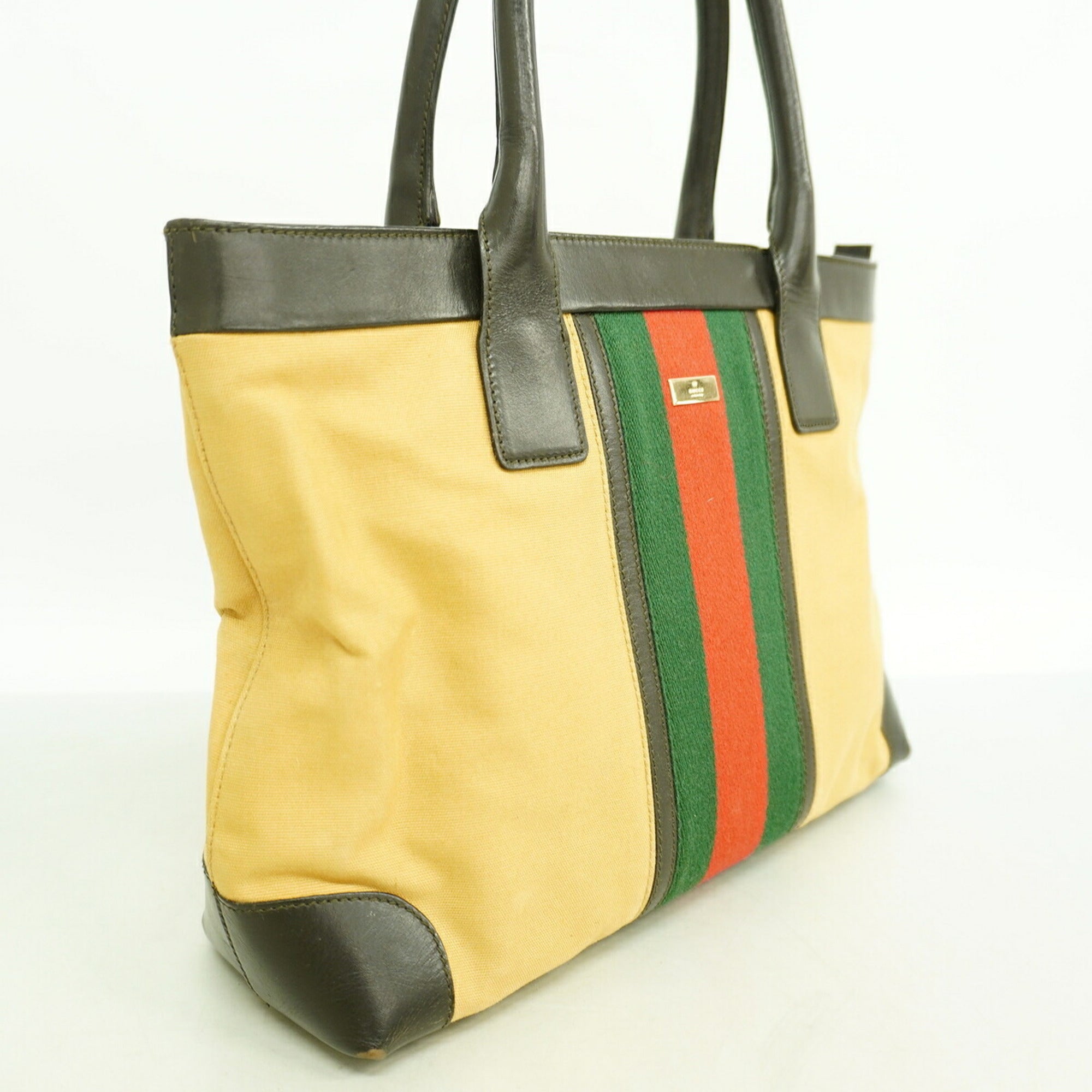 Gucci Brown Canvas Tote Bag (Pre-Owned)