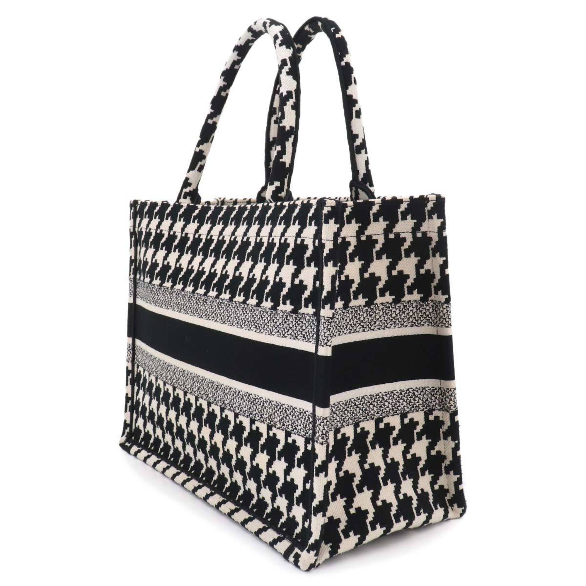 Christian Dior Black White Canvas Handbag Tote Bag (Pre-Owned)