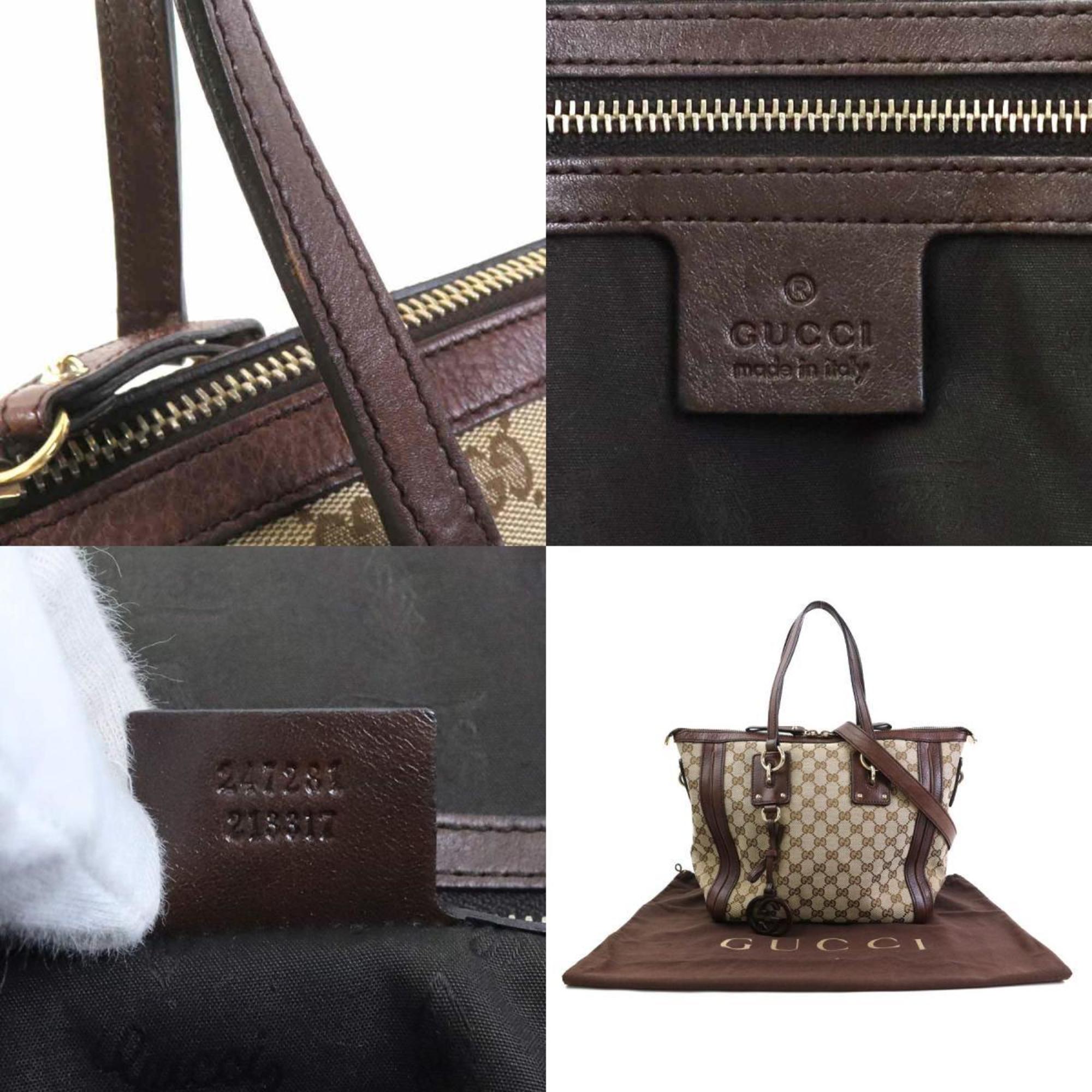 Gucci Brown Gg Canvas Handbag Shoulder Bag (Pre-Owned)