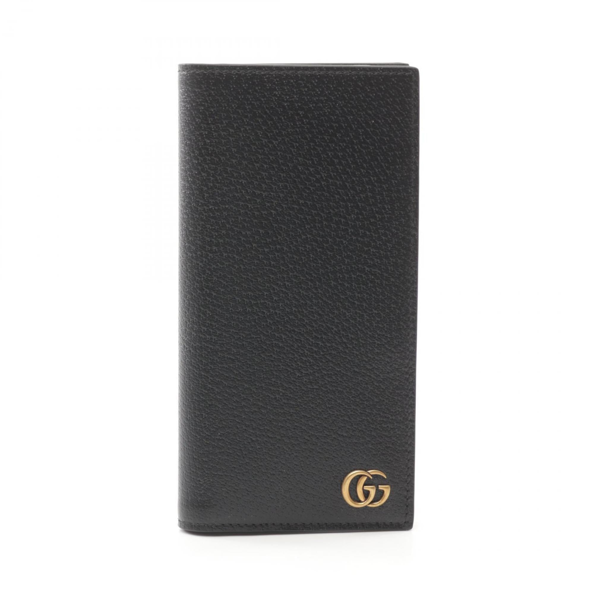 Gucci Black Leather Long Wallet (Bi-Fold) (Pre-Owned)