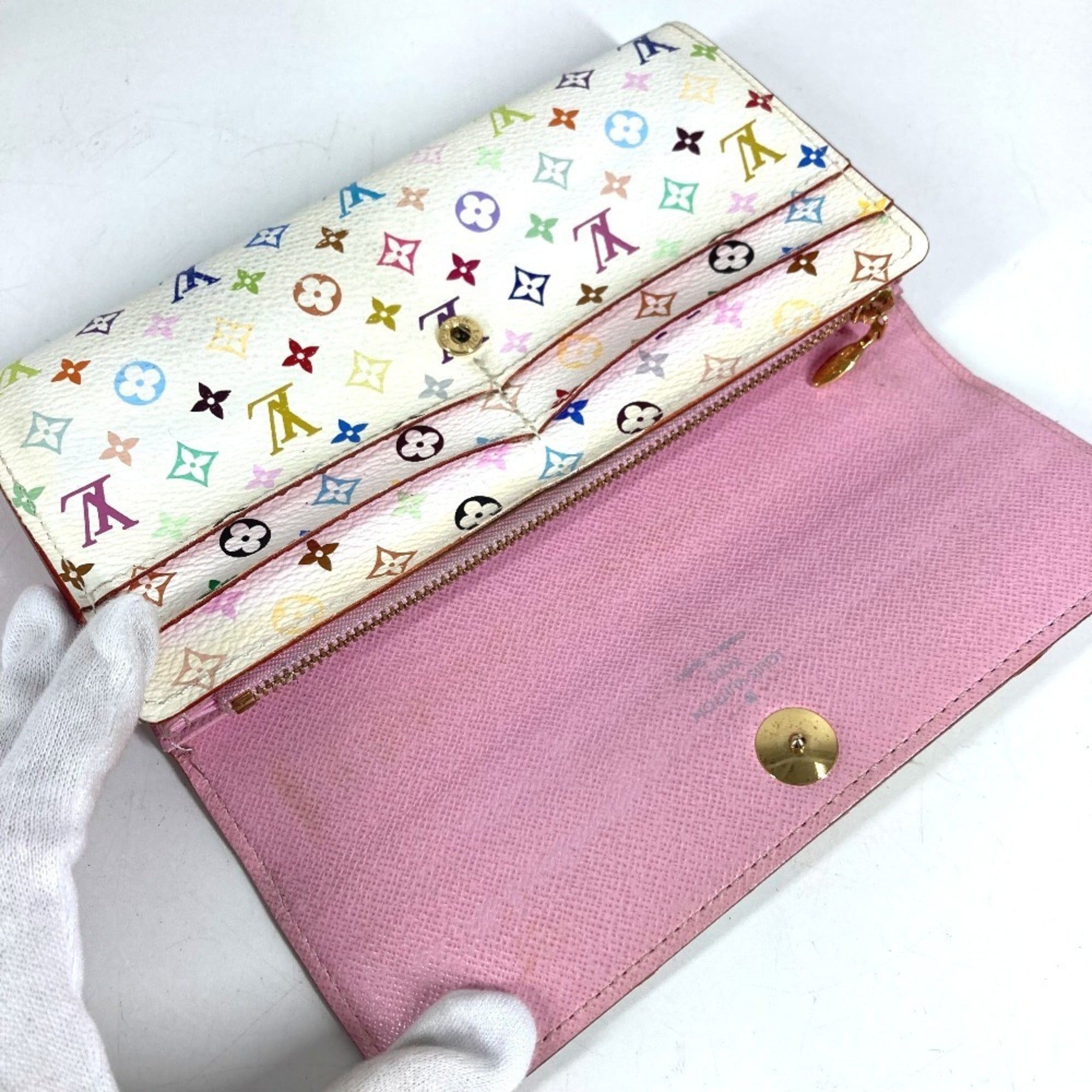 Louis Vuitton Multi-Color White Monogram Multicolore Canvas Long Wallet (Bi-Fold) (Pre-Owned)