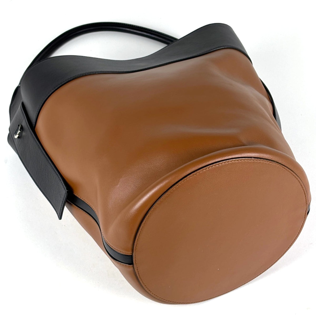 Prada Black Brown Leather Shoulder Bag (Pre-Owned)