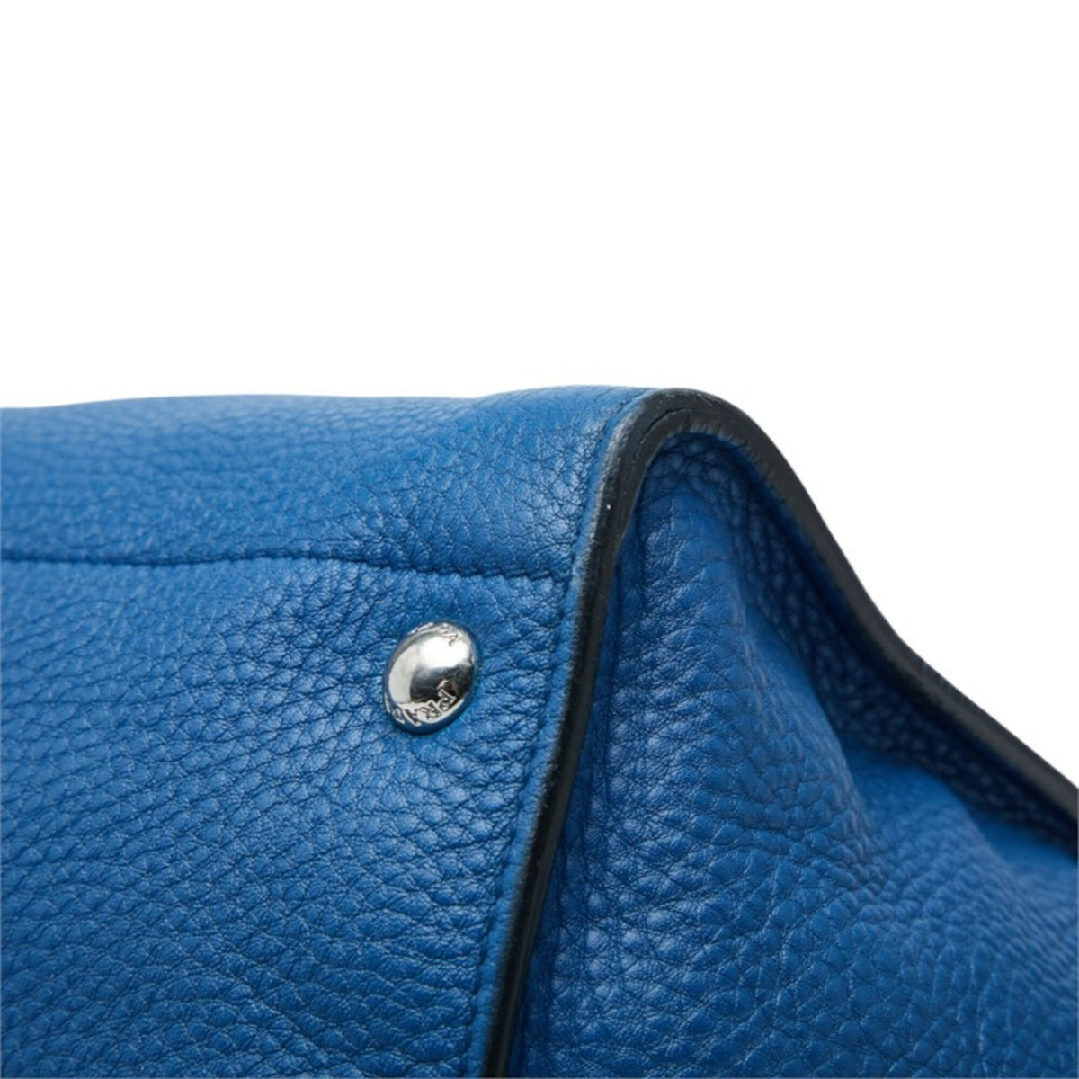 Prada Blue Leather Handbag Tote Bag (Pre-Owned)