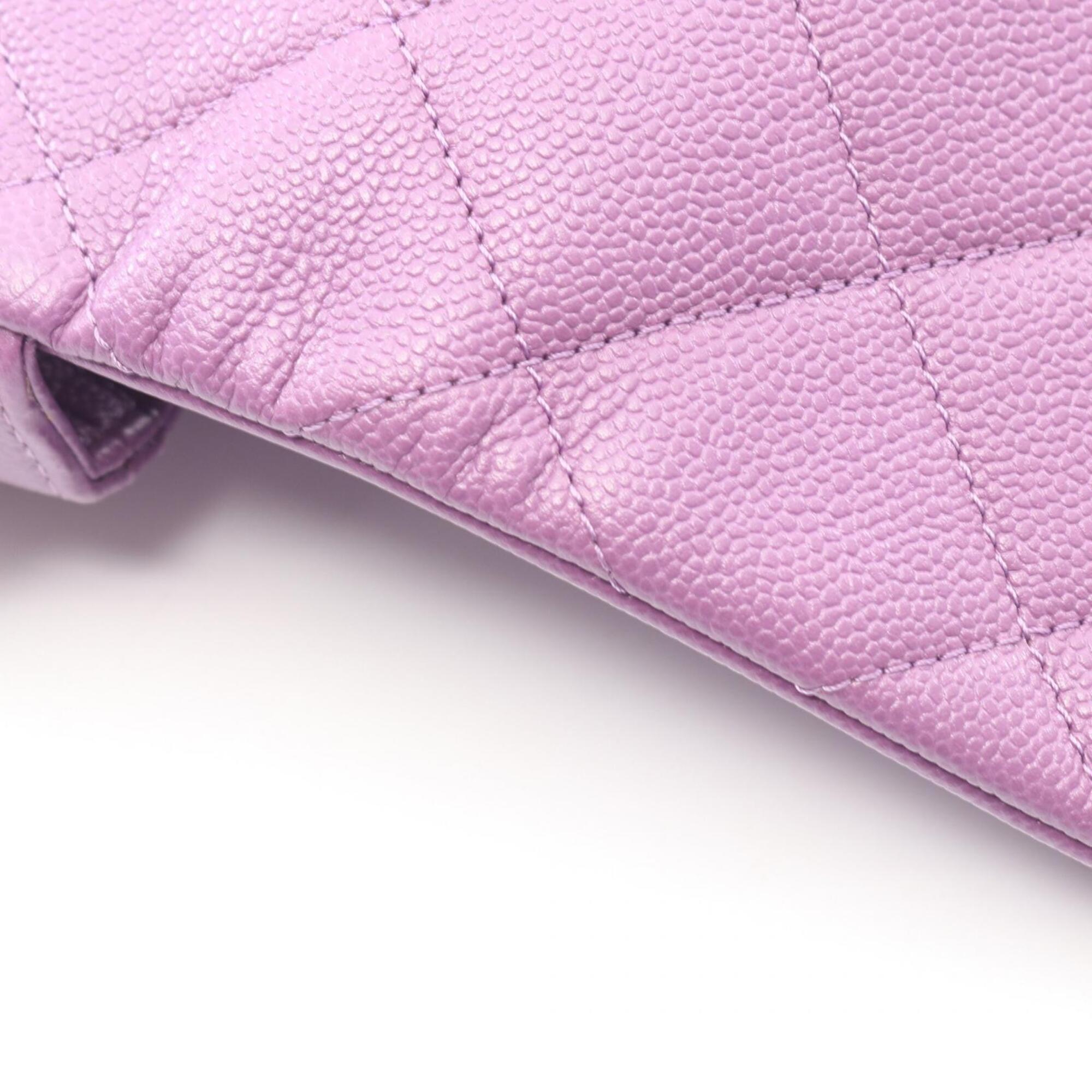 Chanel Purple Grained Calfskin Handbag Shoulder Bag (Pre-Owned)
