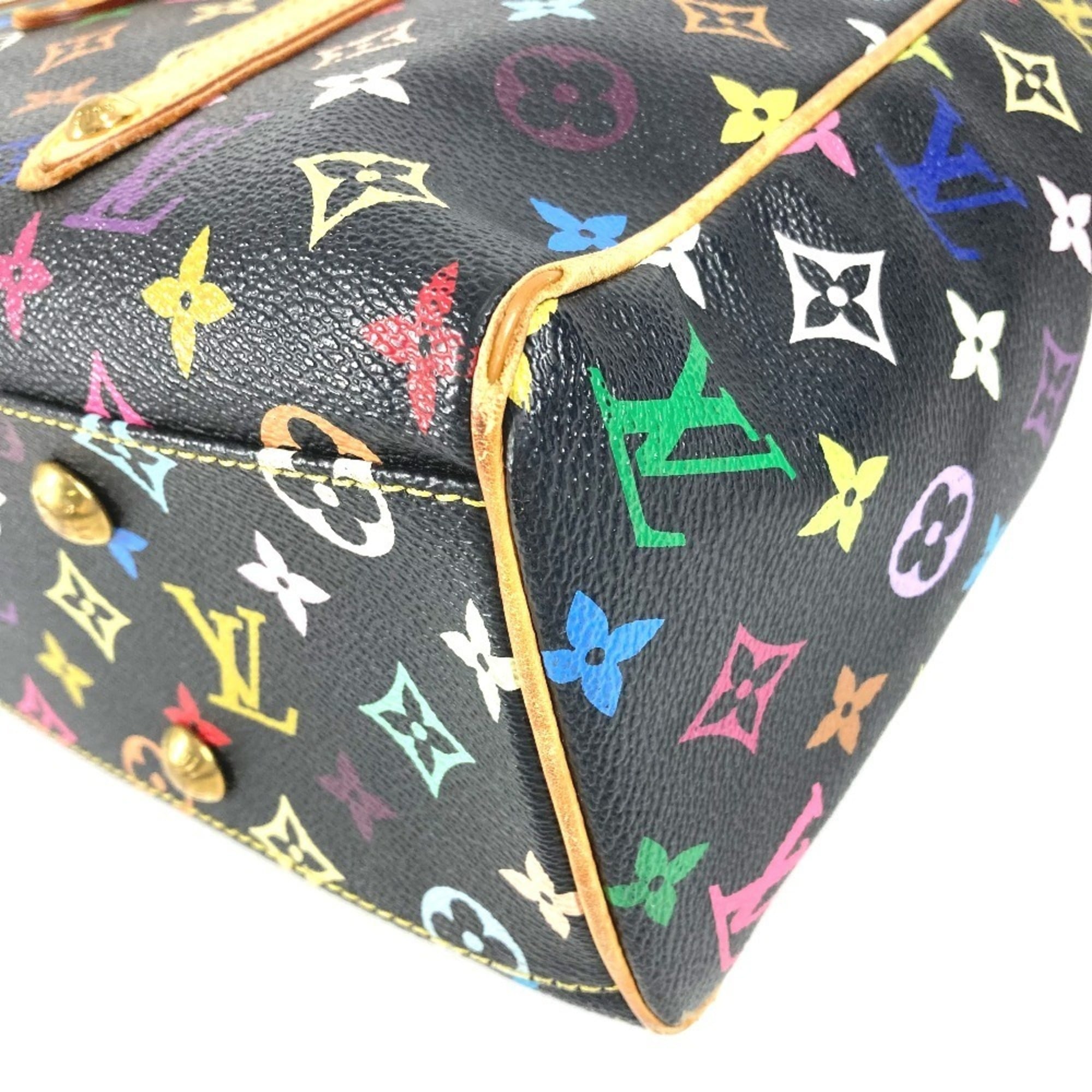 Louis Vuitton Black Multi-Color Noir Monogram Multicolore Canvas Shoulder Bag Tote Bag (Pre-Owned)
