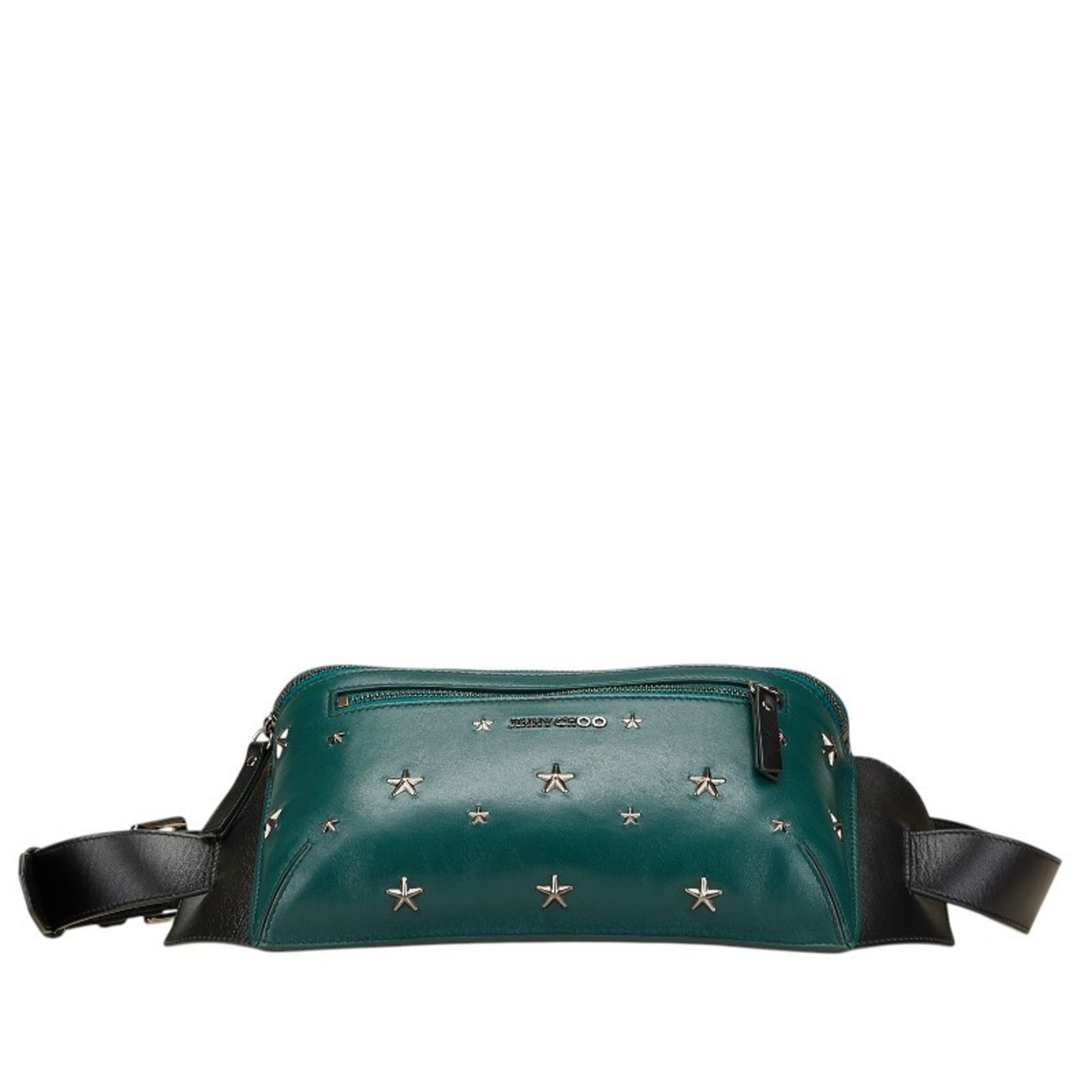 Jimmy Choo Black Green Leather Sling Bag (Pre-Owned)