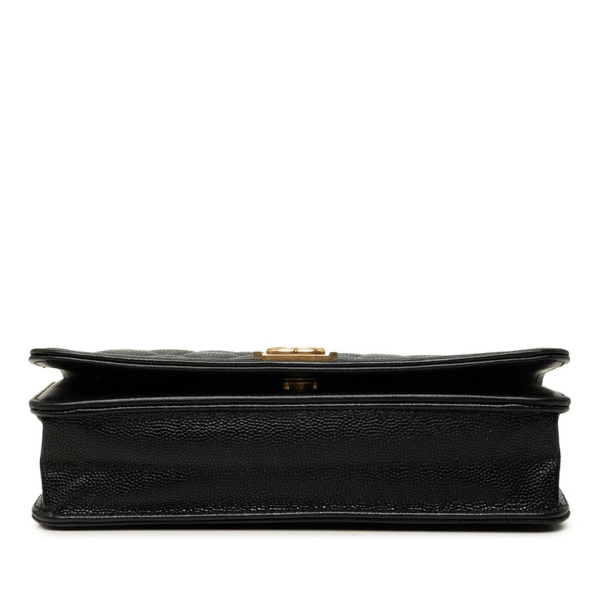 Chanel Black Grained Calfskin Shoulder Bag (Pre-Owned)
