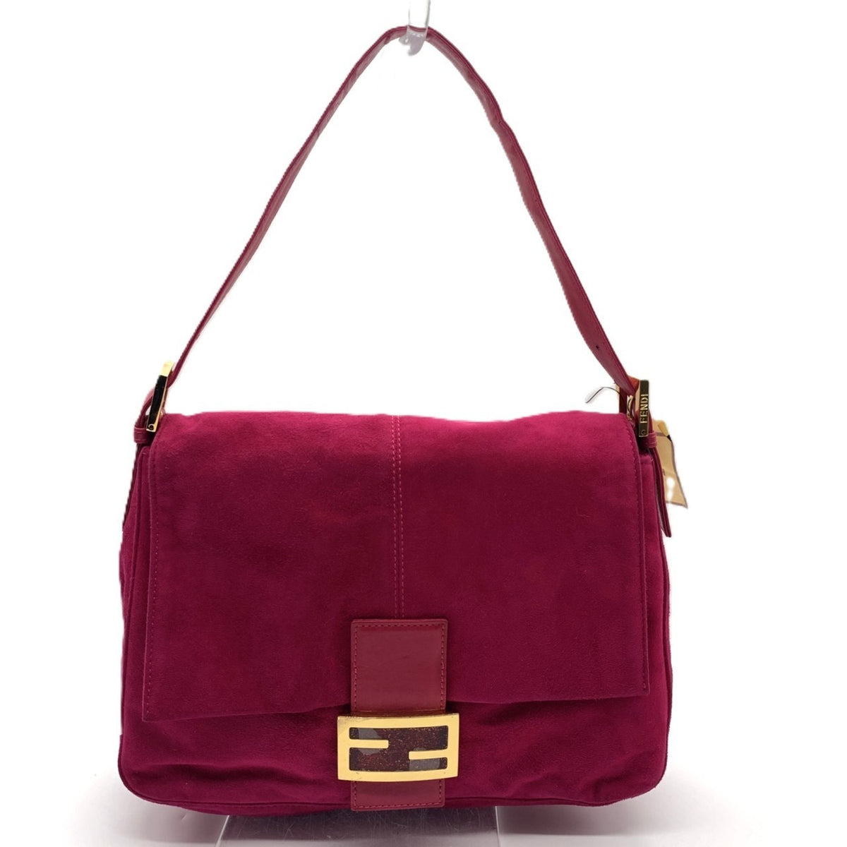 Fendi Pink Pink Red Suede Leather Handbag (Pre-Owned)