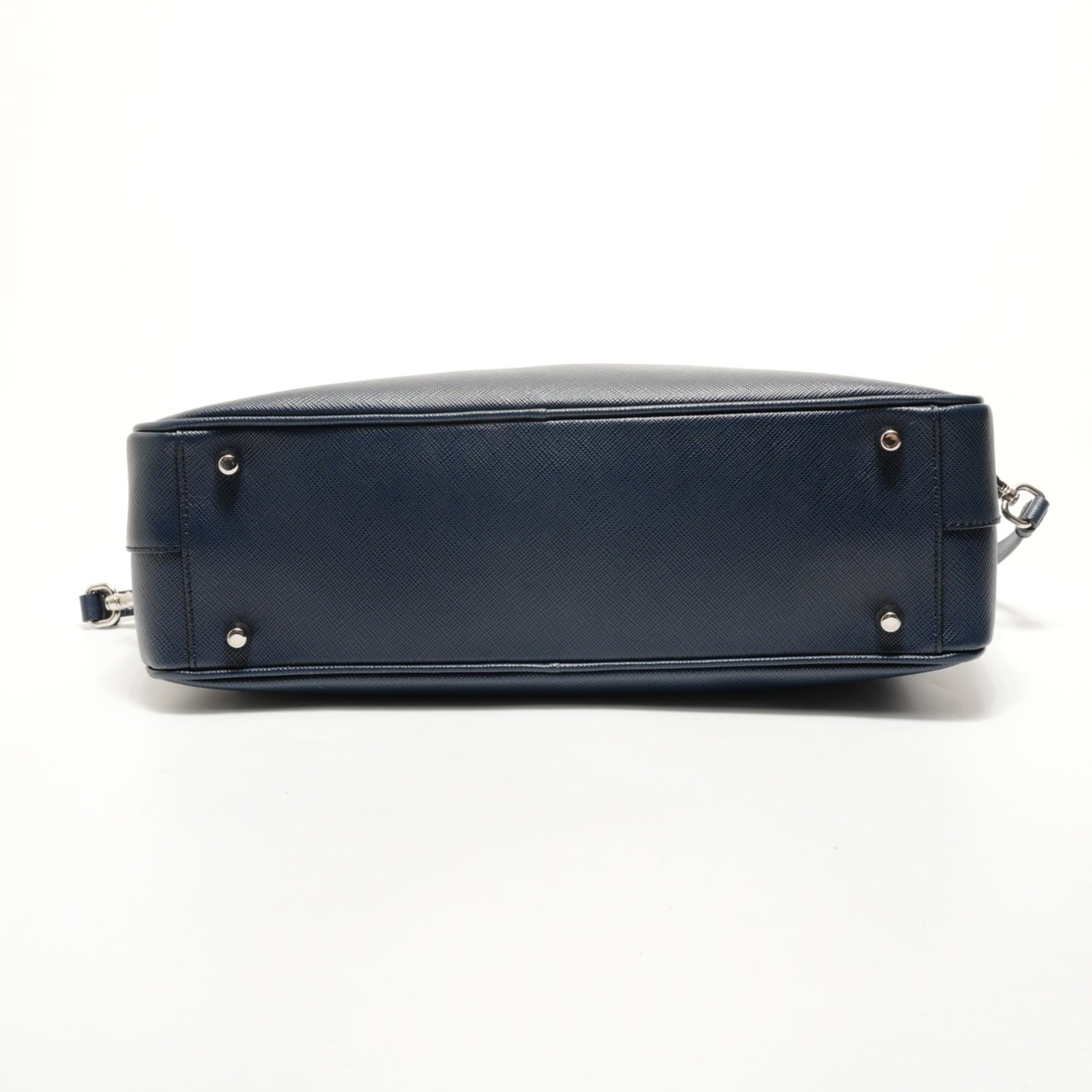 Prada Saffiano Navy Handbag (Pre-Owned)